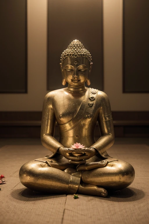 Buddha sitting in a thousand-petaled lotus meditating, High detail illustration, vector image, 4K, Isometric, ((best quality)), ((masterpiece)), (detailed), perfect face