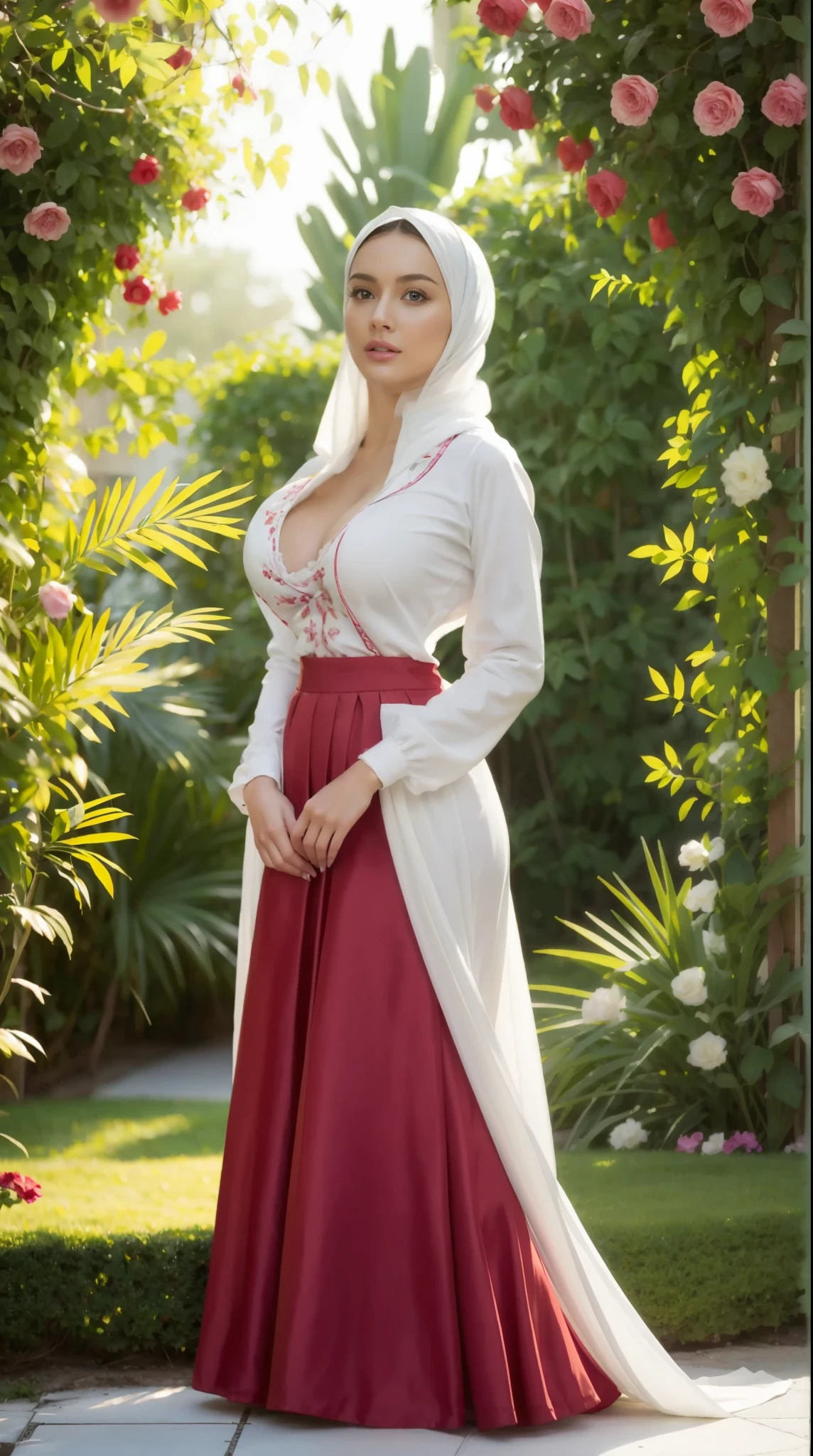 50 years Old, Hijab Indonesian mature woman, Big Tits : 66.9, Gamis, Breast out from her clothes : 1.9, at doctor office, Dark light, at Nighttime