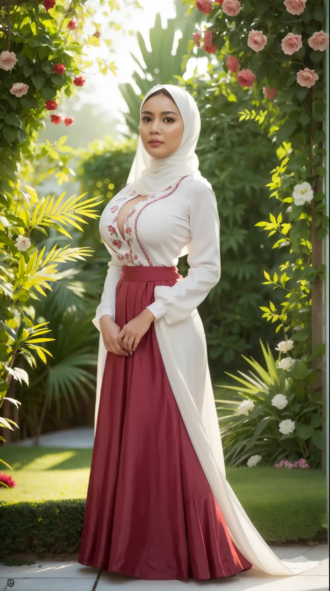 50 years Old, Hijab Indonesian mature woman, Big Tits : 66.9, Gamis, Breast out from her clothes : 1.9, at doctor office, Dark light, at Nighttime