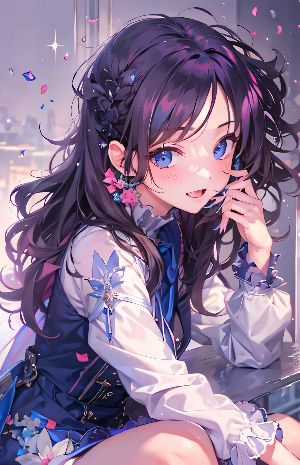 ((highest quality)), ((masterpiece)), (Get used to it), Perfect Face , Adult women , dark blue ,