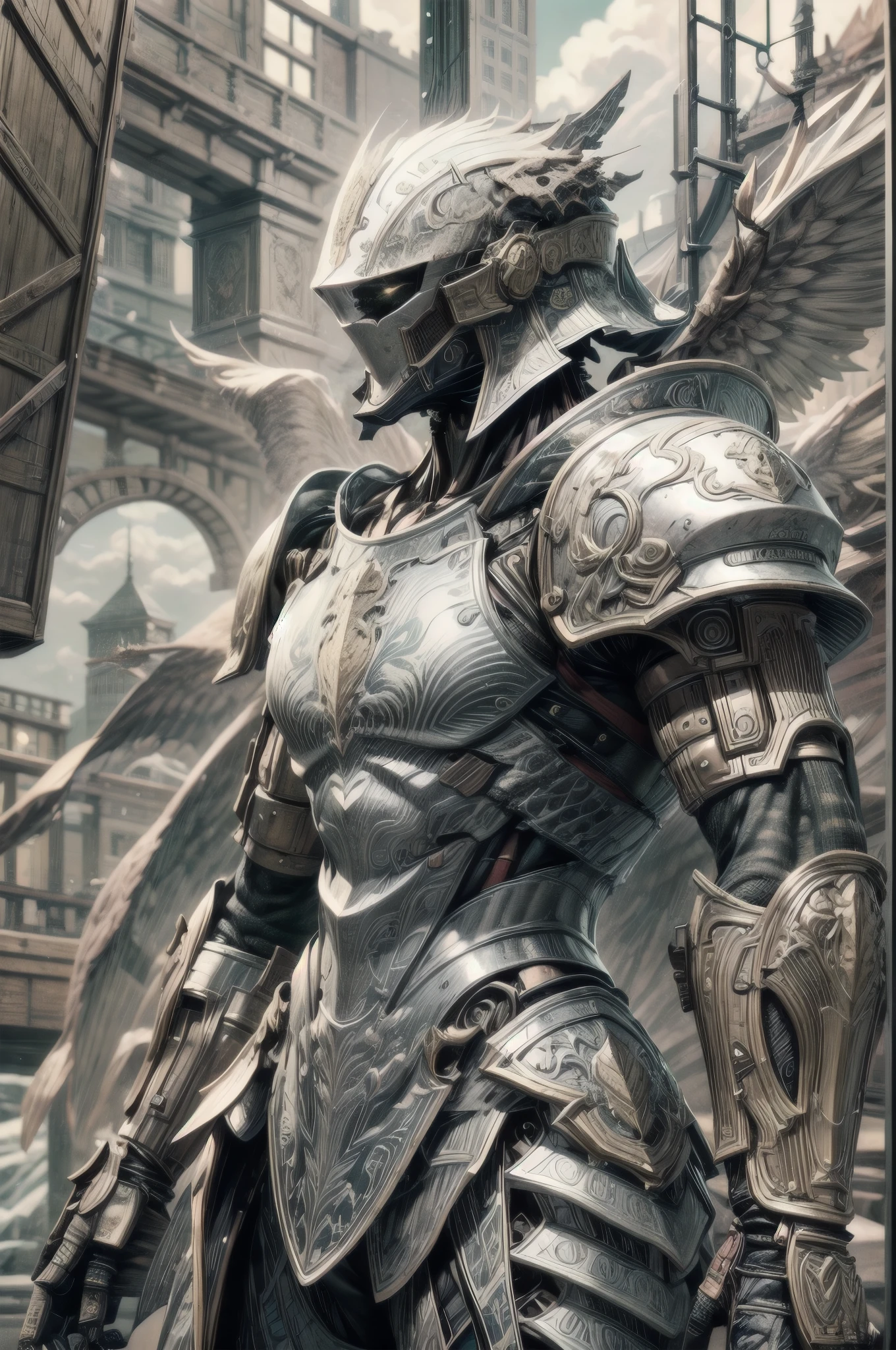 (((epic and visually stunning complex digital anime masterpiece:1.6, elegantly decorated:1.5, beautifully ornate mechanical soldier:1.4, ((gorgeous feminine male physique:1.3, graceful:1.4))))), (((heavily muscled masculine chest:1.4, chiseled abs:1.4, heavily toned:1.4, slim yet muscular:1.3))), (((complex and beautiful:1.3, stunning scifi fantasy style:1.5, beautiful scifi style mechanical helmet with polarized visor:1.5))), (((elegant embroidered double breasted trench coat:1.4, stunning engraved armor:1.6))), (((form fitted clothes:1.3, super sleek sensually revealing under suit:1.5, waist and thighs exposed:1.5)), ((flamboyant feminine essence:1.4, heavy mechanical gothic aesthetic:1.4)), ((androgynous body build)), (((toned yet heavily muscled gorgeous femboy physique:1.4, gorgeous perfectly defined muscles:1.4, toned sleek mechanical arms and legs:1.4, thick well rounded thighs:1.5, mechanical muscles))), ((((depth of field, cinematic lighting, chromatic aberration, ray tracing, UHD, masterpiece, top of head covered, super detail, high details, high quality, award winning, 8k, highres)))):1.6, (((beautiful, artificial muscle))):1.6, (((beautiful decopunk scifi style design:1.6)))