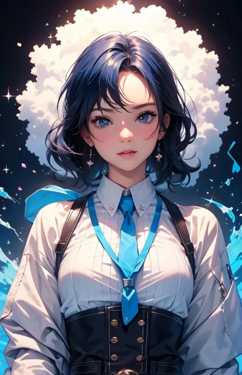 ((highest quality)), ((masterpiece)), (Get used to it), Perfect Face , Adult women , blue ,