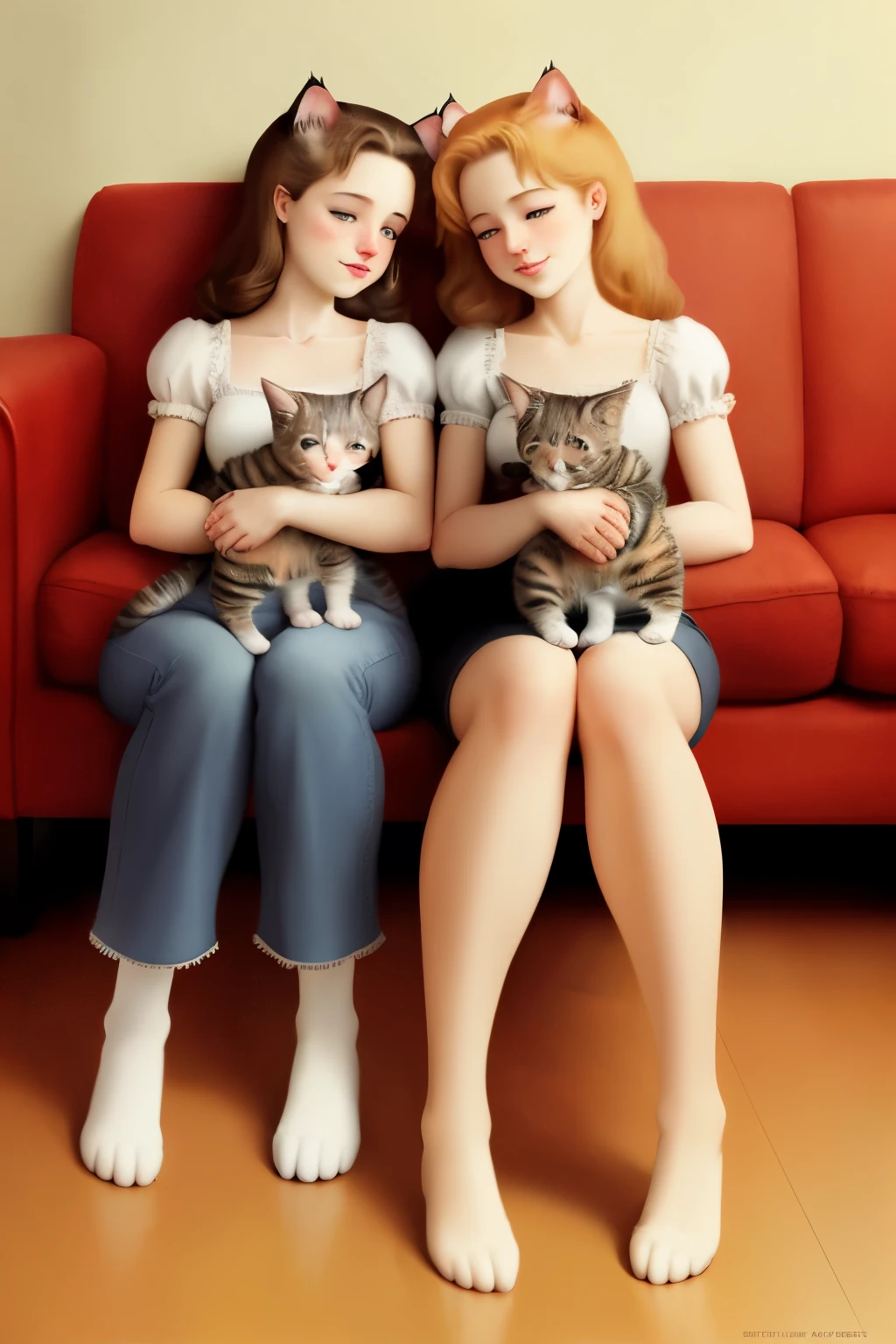 Kittens love owners