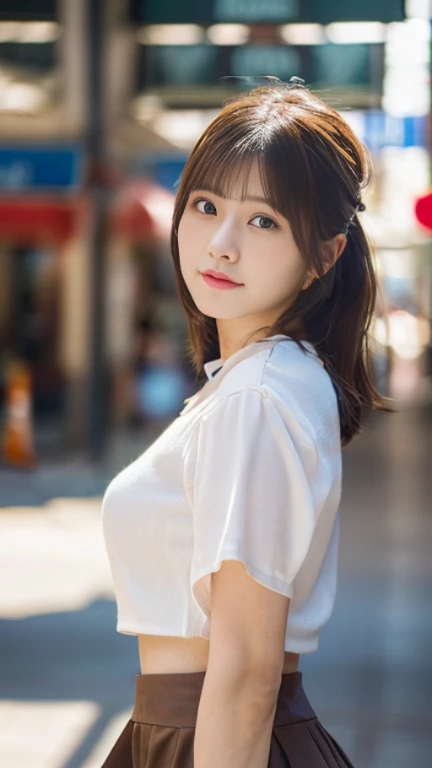 (highest quality,masterpiece:1.3,Ultra-high resolution),(Very detailed,Caustics,8K),(Realistic:1.4,RAW shooting),5 girls,(smile and look down at the camera),(front shot:1.1),(Look forward),22 years old,Super cute,Japanese,glamorous,(Small Tits),(close),(Chest focus),street,sunlight,Natural light,(Backlight),(A bright light shines from behind),(Lens flare),professional writing,(Cowboy Shot),(Low - Angle:1.3),(mini skirt),Spring fashion trends,full body shot,(Troubled face),(Shopping mall)