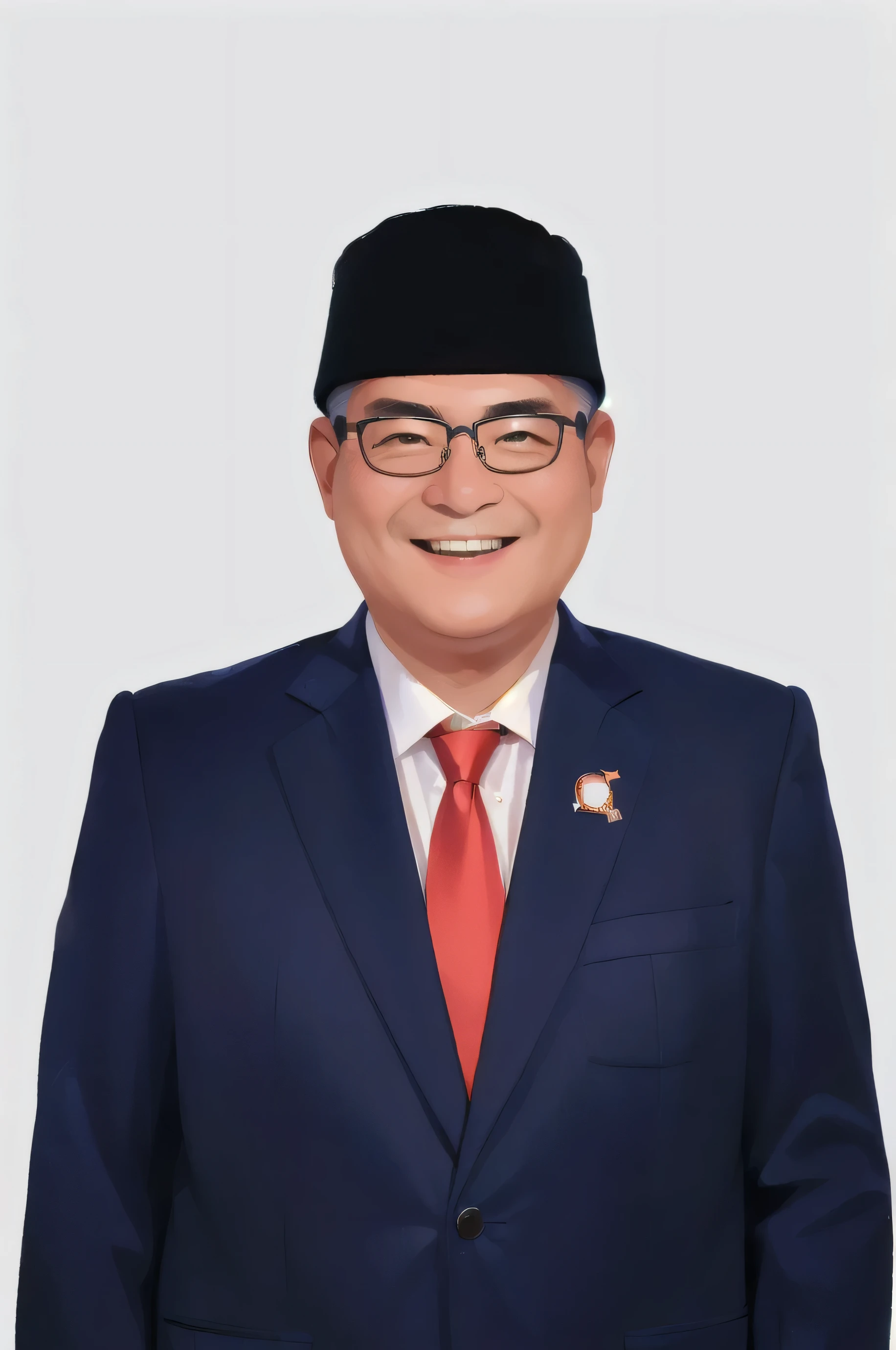 ((Best Quality, 8K, Masterpiece: 1.3)), best quality, ultra high res, smiling man in a suit and tie with a red and white tie, wearing glasses, raden saleh, mohamed chahin, portrait image, full protrait, anton, h. kyoht luterman, official photo, president, representative portrait, ramil sunga, ismail, ceo, ren heng, official government photo, portrait n - 9, official photo portrait