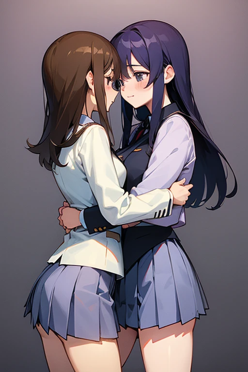 uniform、cute、Miniskirt、yuri couple