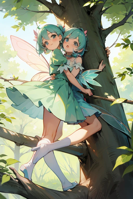 Insect fairy、cute、twins、stick together、cute