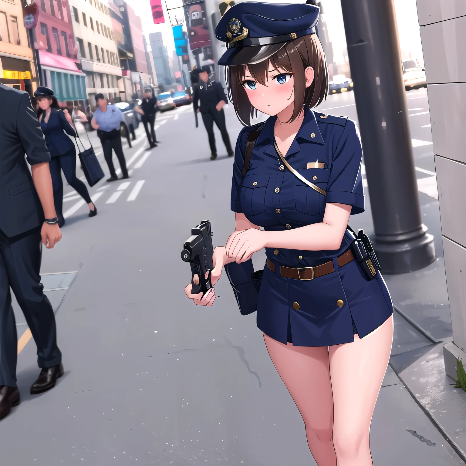 Nude police officer hostages