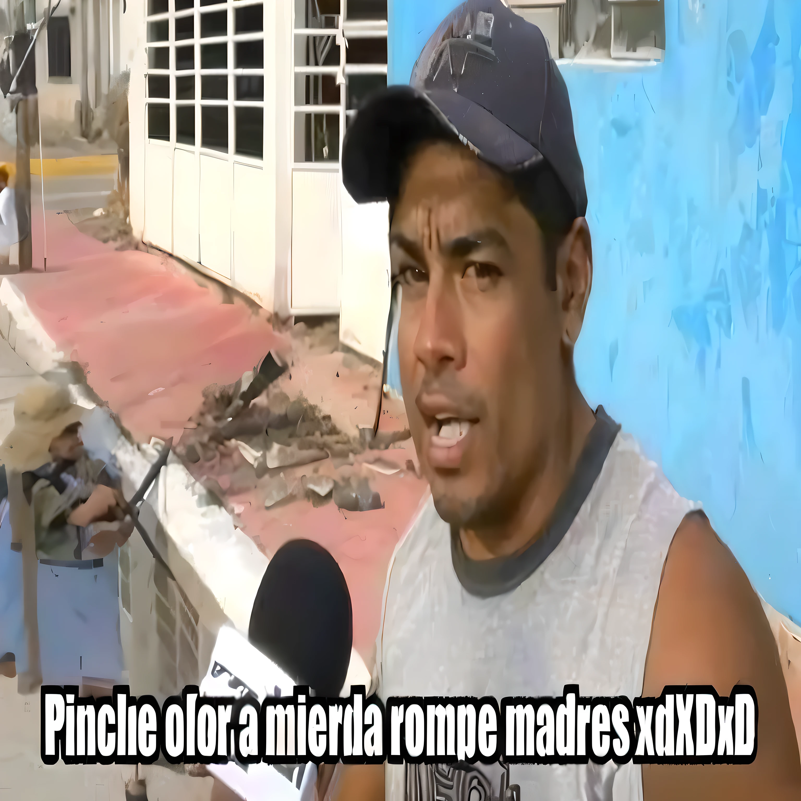 arafed man in a baseball cap is holding a microphone, memes, by Rodolfo Morales, meme, eloy morales, romero ressendi, sempe, pepe, funny meme, captura, ronaldo luis nazario de lima, jerma, ah puch, humor, 2995599206, internet meme, maga