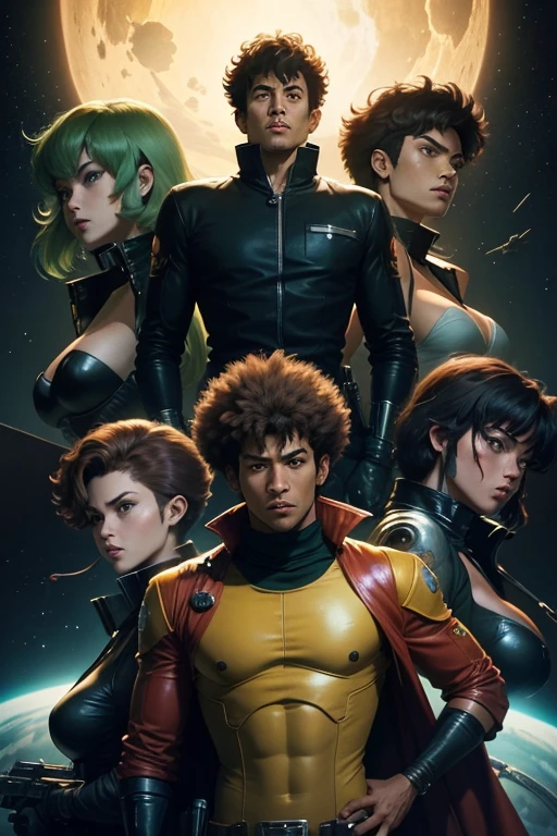 Cowboy Bebop, adventures of a group of bounty hunters on a spaceship, the Bebop, in 2071.

