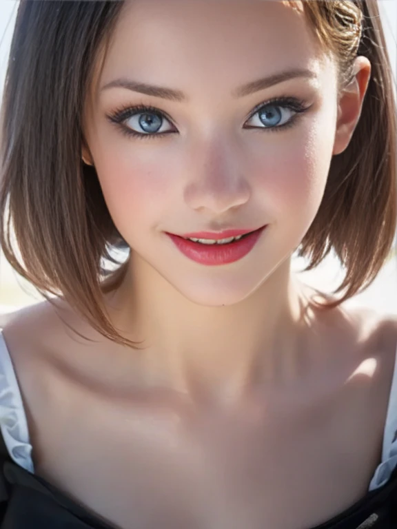 (best quality, 8k, highres, photorealistic:2.0), (solo, one girl:2.0),(photo taken using flash:1.9),(brighten the subject:1.8),(ultimate beautiful girl:2.0),(shiny skin),(oily skin),(blonde hair:1.7),(short hairstyle:1.5),(cool beauty:2.0),Blush brown makeup , dark eye makeup , use pink glossy lipstick,(big beady eyes girl:1.5),(droopy-eyes girl:1.5),(blue eyes:1.5),(thin girl:1.5),( girl:1.5),(sex appeal),(sweet smelling girl),(she works for low wages:1.5),(kind-hearted woman:1.5),(she has a nice smile:1.3),(woman with a happy look:1.3),(she is very sociable),(from a very poor family:1.5),(virgin girl),(She is a secret pervert.),(she covertly lewd),(she looks so erotic),(Preserve virginity for devout Christians),chuuChloe,(A woman with very soft breasts),(woman fantasizing about sex:1.3),(allurement),(impressive eyes:1.5),(clean girl),(affability),(cute smile),(open mouth),(long skirt)