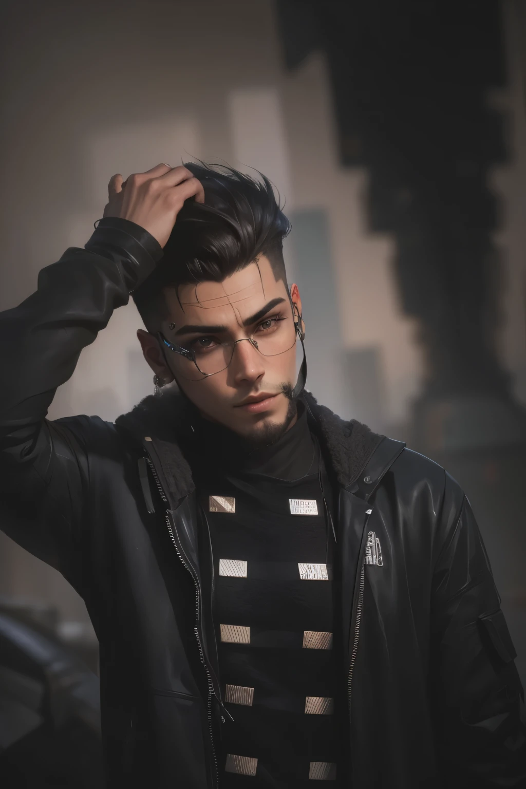 Change background cyberpunk handsome boy 8k resulation