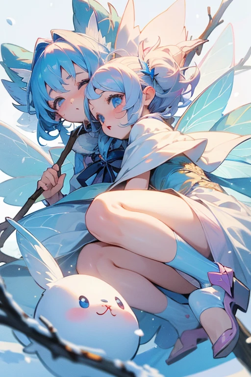 snow fairy、cute、twins、stick together、cute