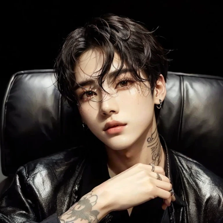 un primer plano de una persona con tatuajes en la cara, cai xukun, beautiful androgynous prince, jungkook, pintar ulzzang, delicate androgynous prince, androgynous male, androgynous, androgynous person, jinyoung shin, Yanjun Chengt, hyung tae, androgynous face, handsome japanese demon boy, beautiful androgynous girl