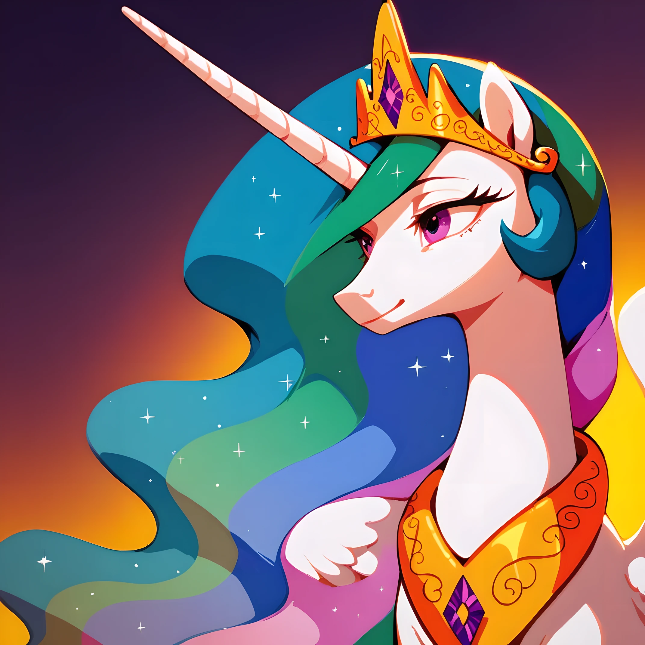 score_9, score_8_up, score_7_up,  Princess Celestia, purple gradient background
