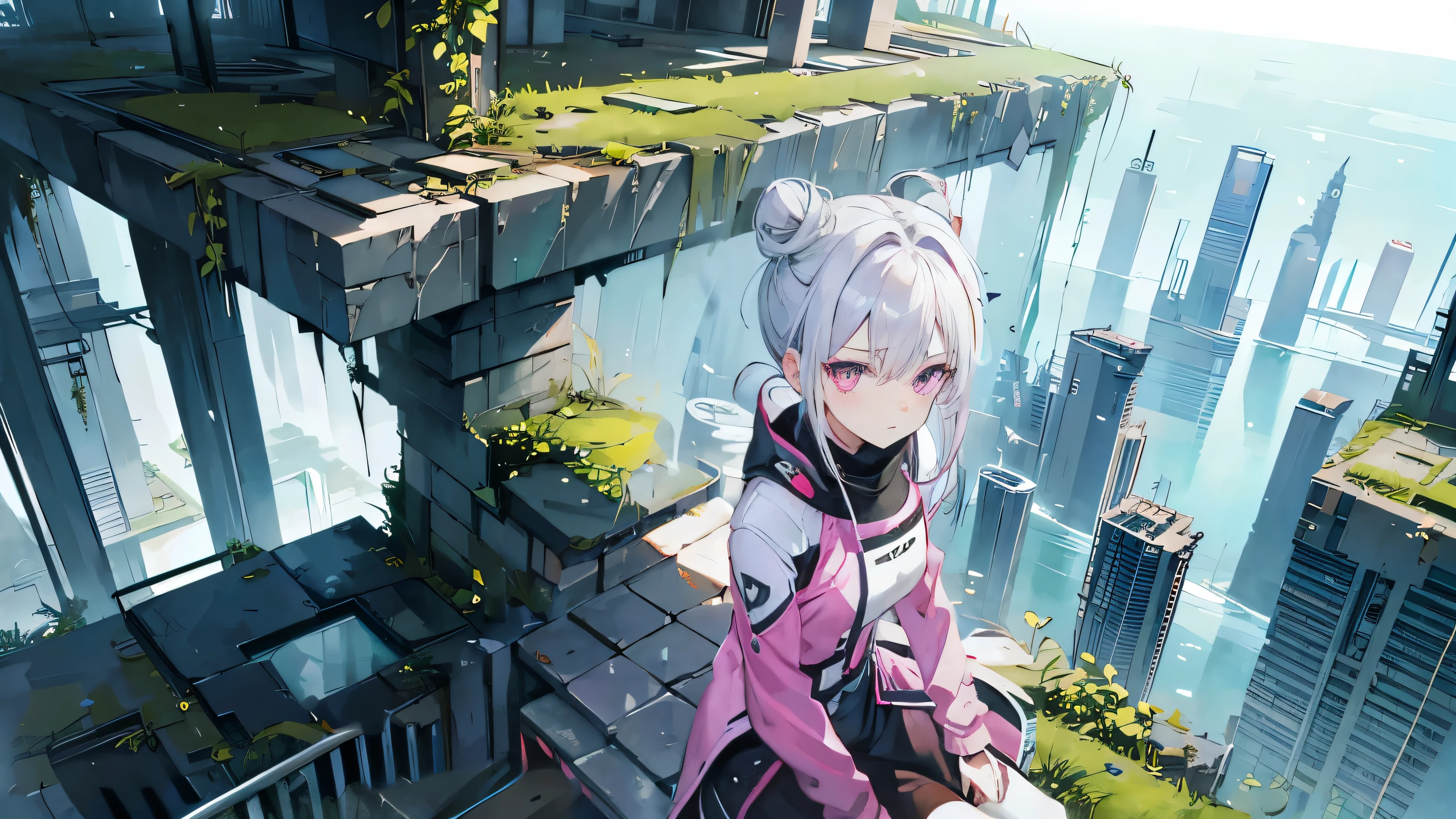 expression of prayer, pink eyes