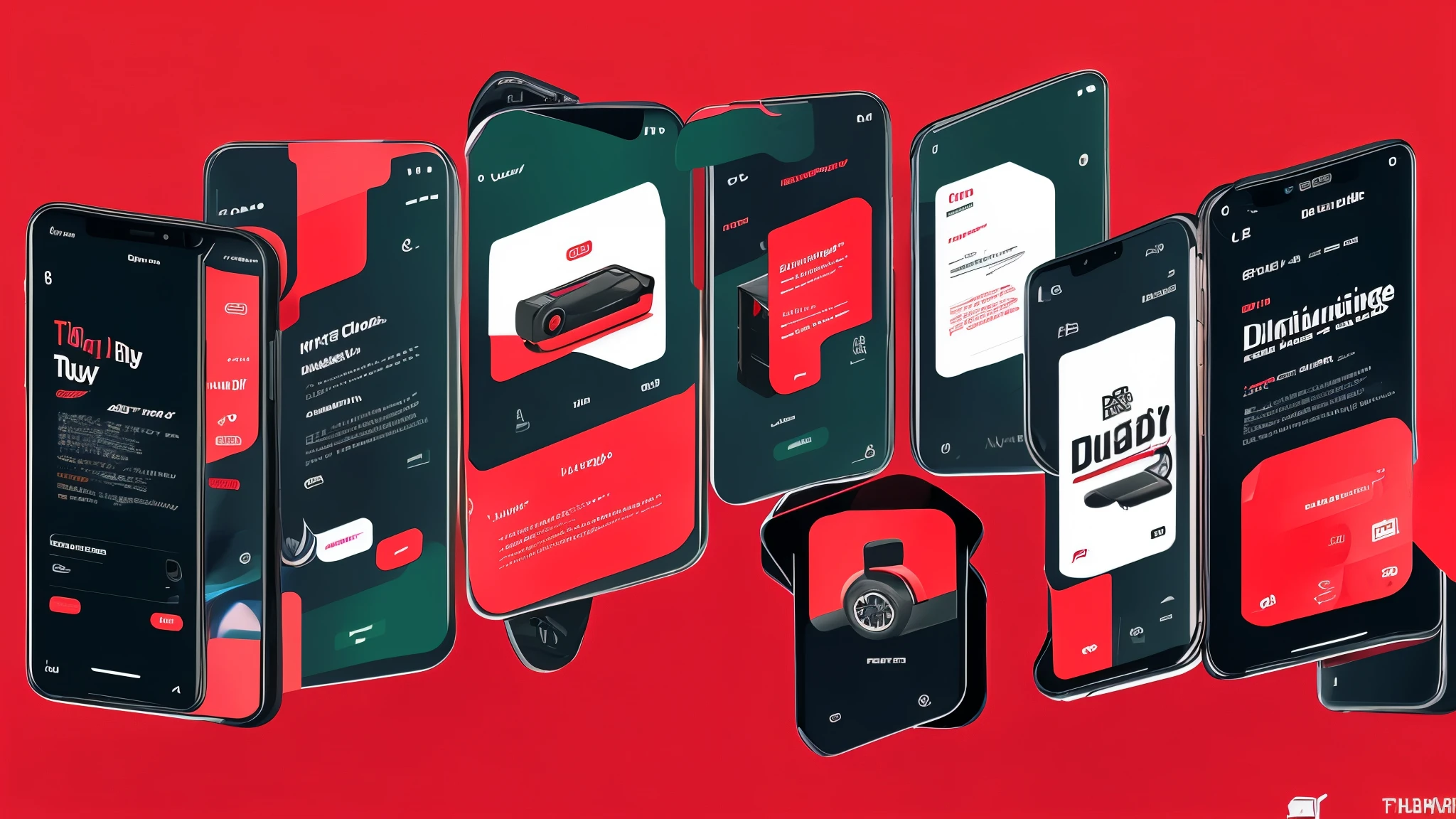 Design a logo。We are Jiufan Digital。Responsible for the whole case customer acquisition、Help customers build sites、tiktok、youtube。Color: red and black。high resolution。fine