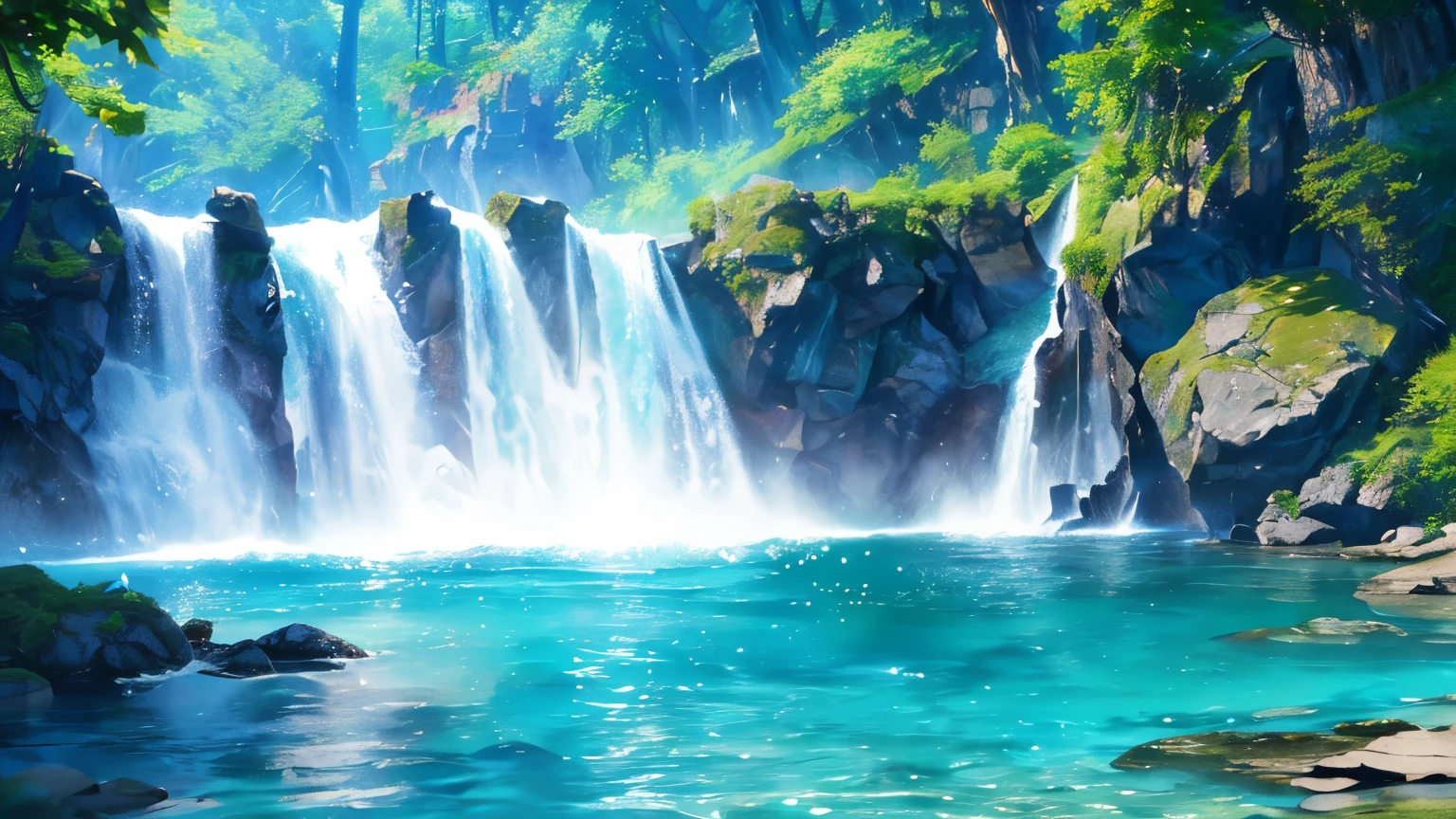 (logo、amazing、8K、table top、Raw photo、amazing、最high quality、Photorealistic and very detailed、CG、high quality、very detailed、story poem、Particle Effects、Dynamic Effects、Text Boundary Depth、Cinematic Light、Lens flare、ray tracing、tabletop、real、ultra hd、fantasy)、beautiful water、splash of water、flow of water、Water swell、fantastic beauty、The beauty and brilliance of crystal clear green water、The tranquility and beauty of water、wonderfulWind view、Beautiful natural water、green、Wind、wonder、wonderful