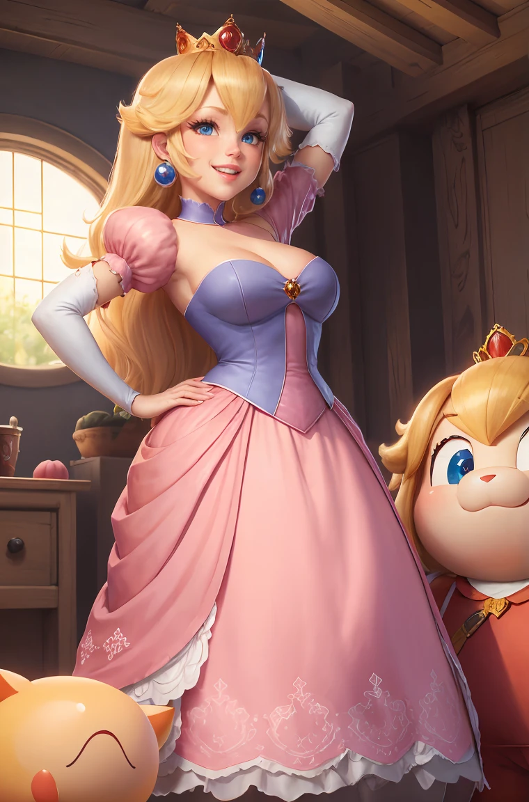 pechos grandes, linda sonrisa, Princesa Peach