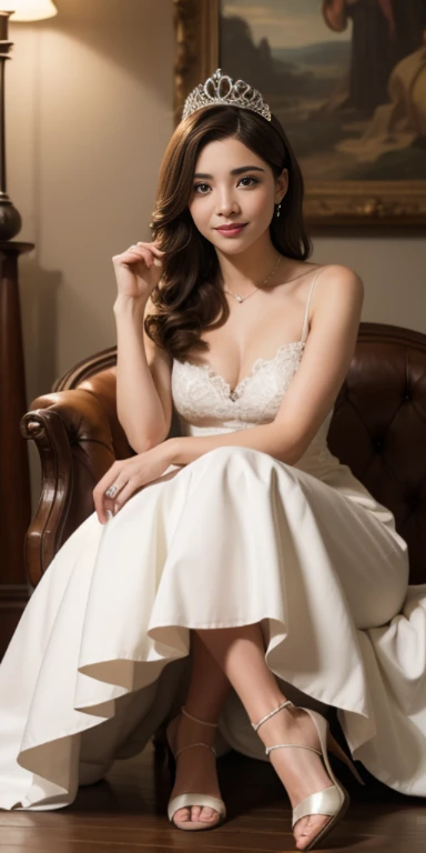 (Obra maestra, mejor calidad:1.2), 1 chica, solo, (color plano:1.1), (Princesa Peach:1.1), De la franquicia de Mario, rosa y oro, Cabello largo y rubio, pechos grandes, vestido rosa con mangas abullonadas, guantes blancos, tacones altos rosas, blue eyes, corona dorada, Comportamiento real, De pie en el reino de los hongos, greeting with a warm smile, Hopeful and kind expression, ( Fondo:0.3), (solid circle eyes:0.7)