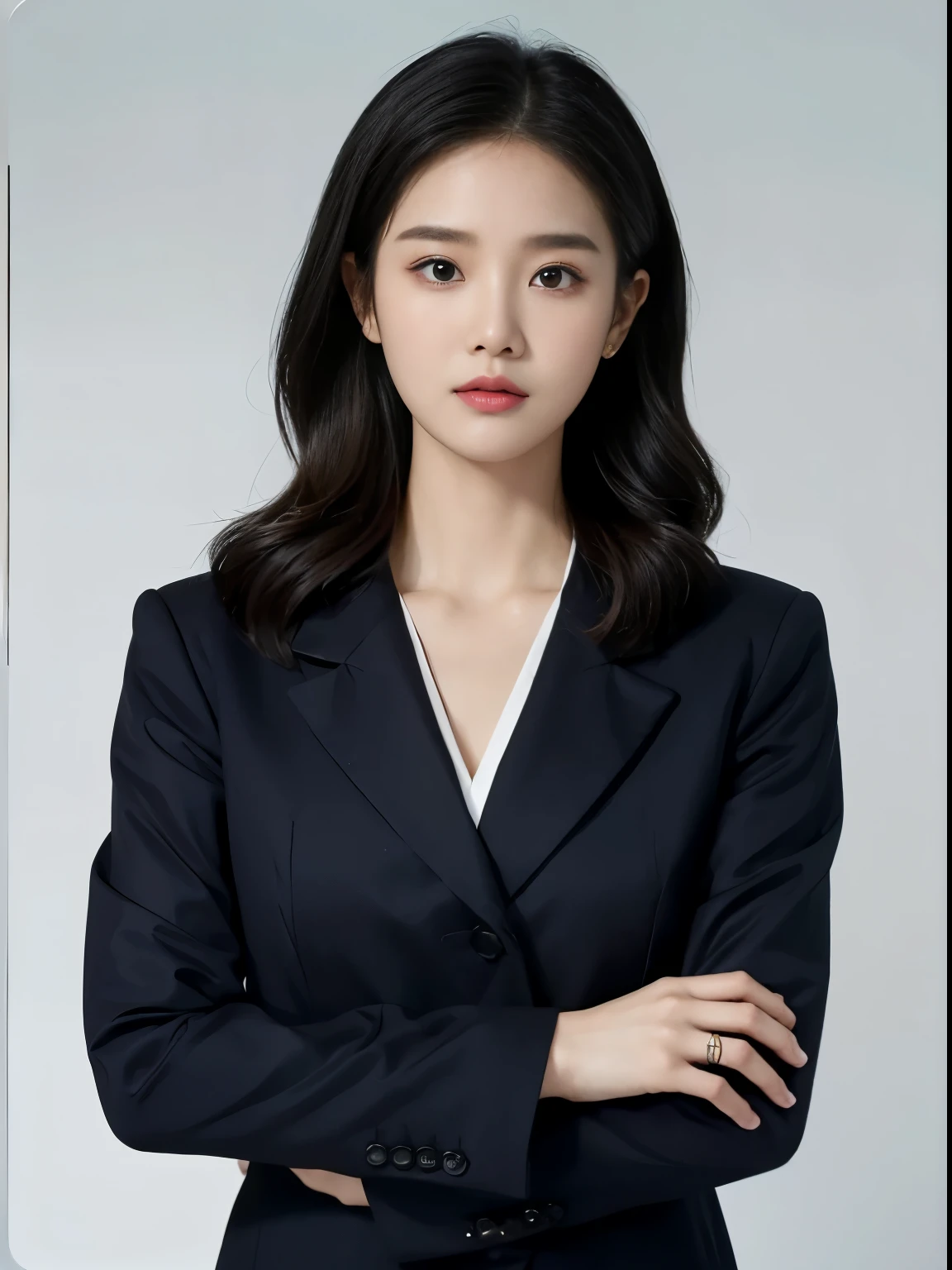 One is wearing a suit、Close up of woman with arms crossed, Lee Ji-eun, Lee Ji-eun, li zixin, jiyun chae, Cui Xianhua, Nam Jae-yeon, wenfei ye, jinyiwei, chengyou liu, louise zhang, Kim Hyun Joo, Professional profile photo, xision wu, Huang Shishi