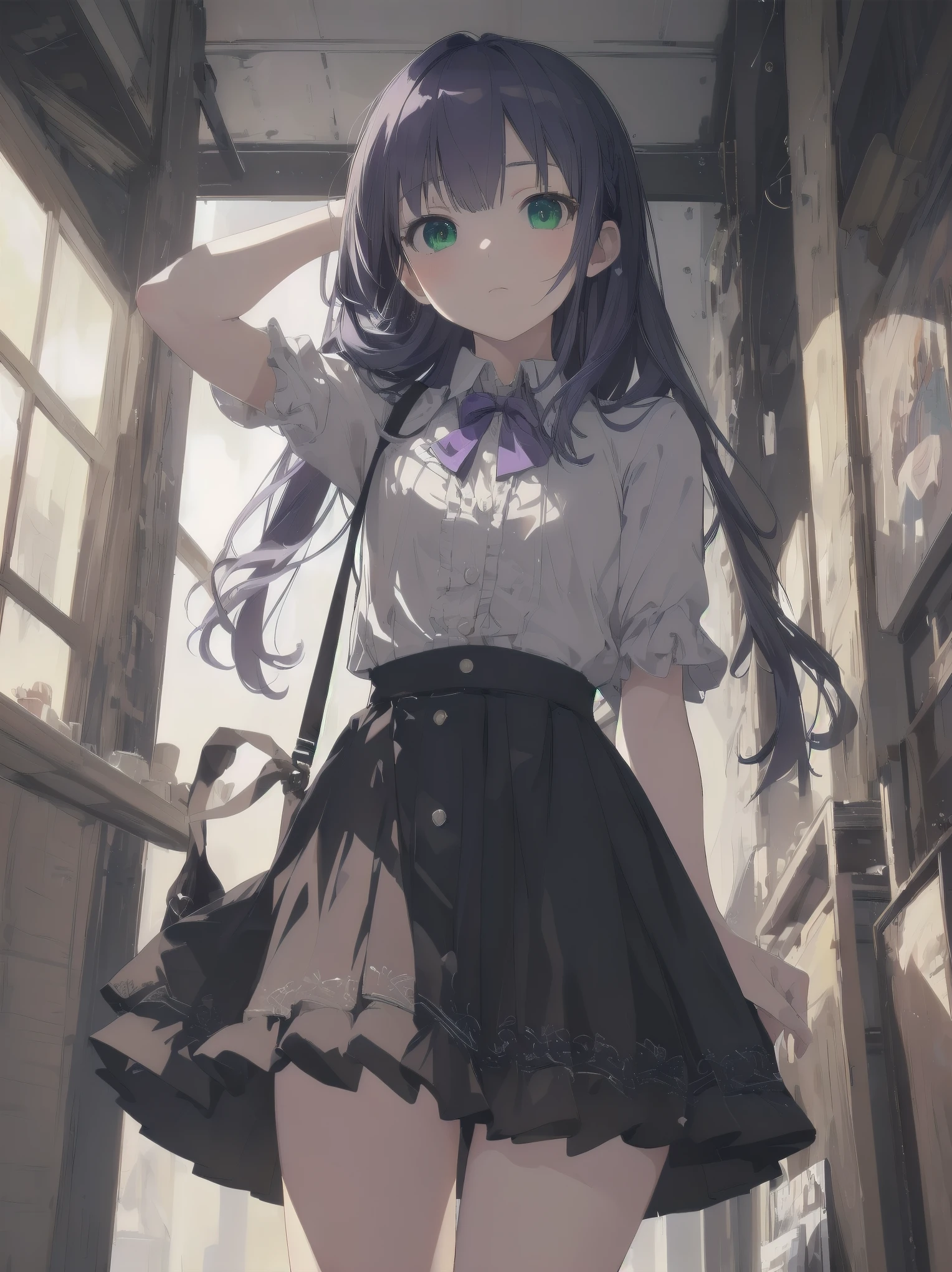 best quality, ultra-detailed, masterpiece,finely detail, high res, 8k wallpaper, best quality, highres, looking up from below, ((a girl, 8years old, loli)), bottomless, lift up skirt, casual dress, blush, crowded room,, BREAK (masterpiece:1.2), (illustration:0.8), extremely detailed face, perfect lighting, extremely detailed CG, (perfect hands, perfect anatomy), (masterpiece, best_quality, ultra-detailed, immaculate:1.3), epic, illustration, render,
.,Blue-purple hair, green eyes,