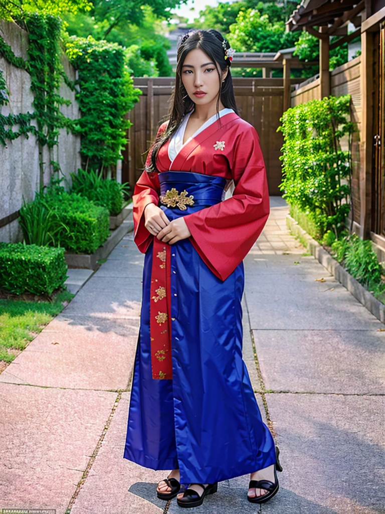 a highly detailed full body portrait of a geisha. 8k, octane render, Intricate hyperdetails, Symmetrical  