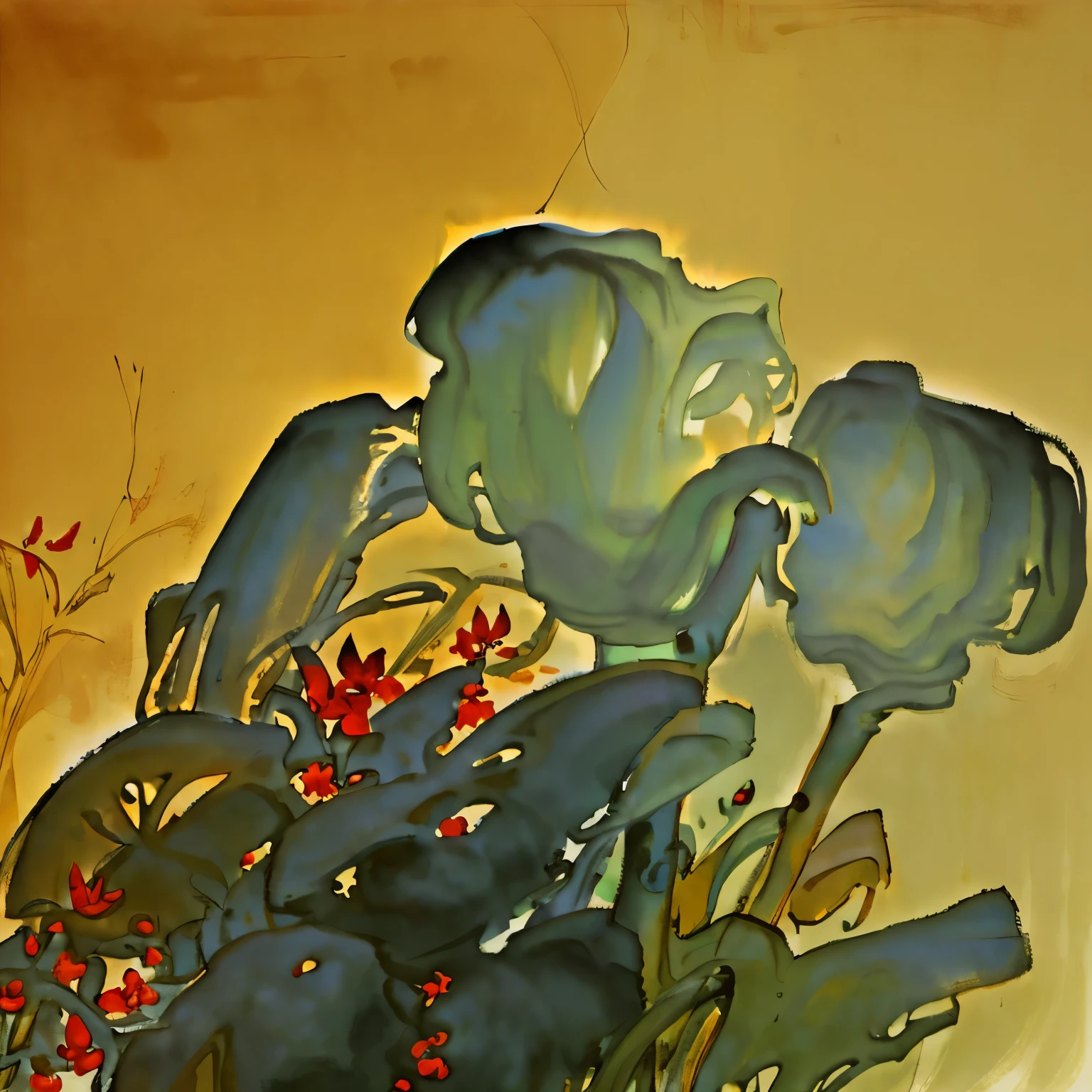 Monet style,At the same time, it presents obvious color contrast、Warm and cold contrast、brightness contrast、Complementary color contrast、Area comparison、Chroma contrast