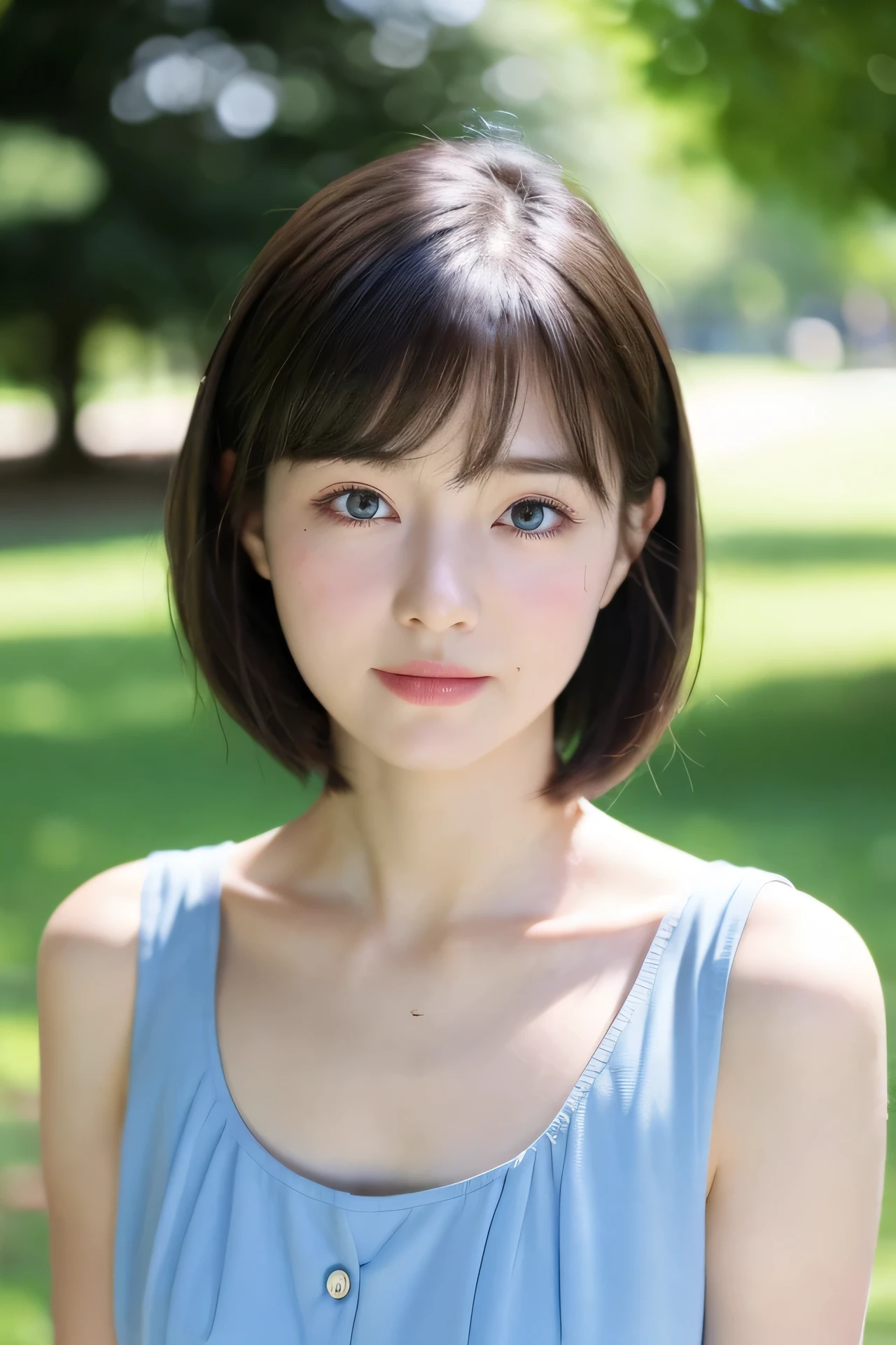((best quality)), ((masterpiece)), (detailed), perfect face
Korean girl with short white hair with medium chest, with blue eyes, she wears a magnificent and simple dress, 