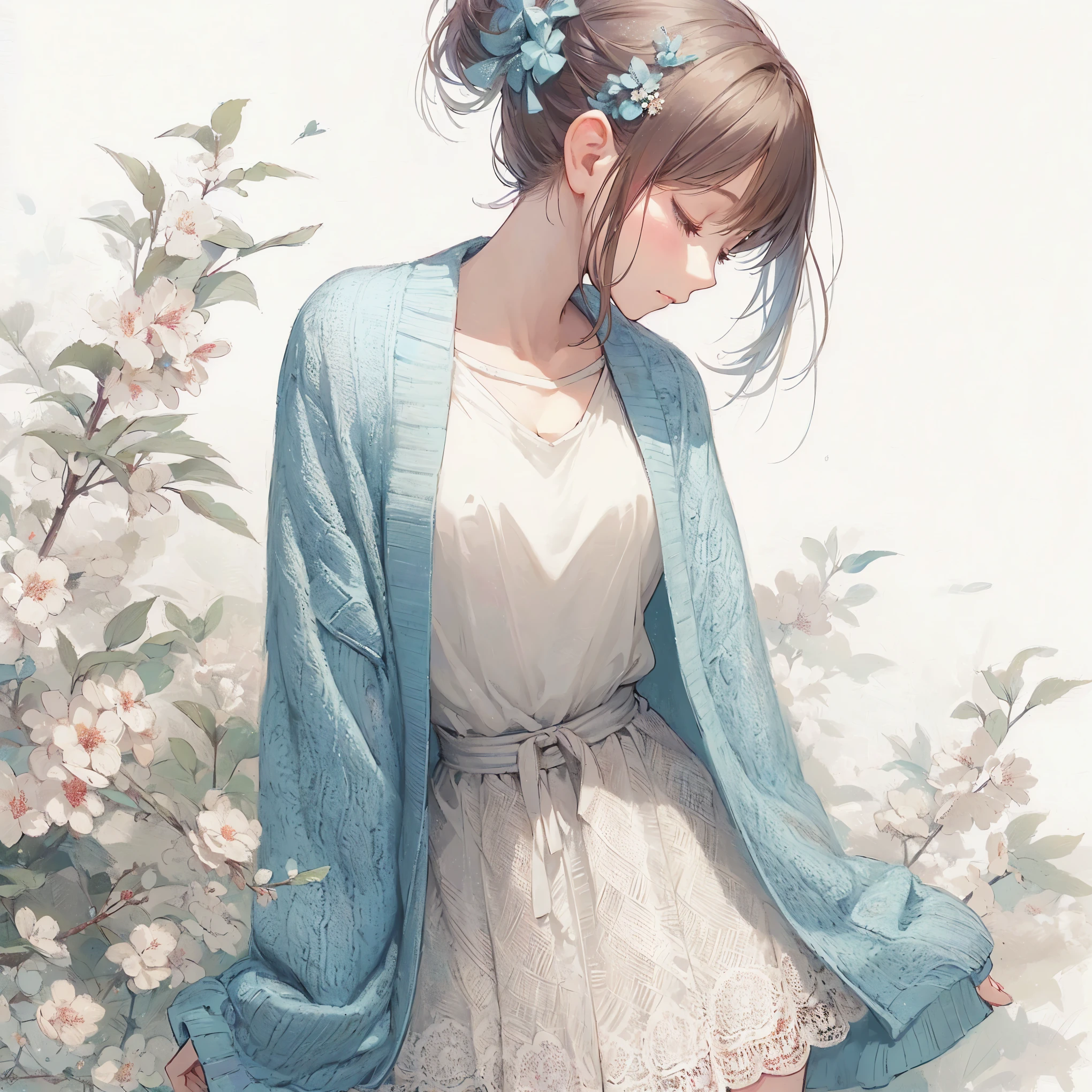 (best quality,4k,8k,highres,masterpiece:1.2),ultra-detailed,(realistic,photorealistic,photo-realistic:1.37),beautiful detailed lips,A girl with beautiful hair, An anime girl wearing a pretty dress, A cute anime wife in a lovely dress, detailed digital anime art, a dress wearing, everyone, beautiful anime girl, cute anime girl, smooth anime art, anime style, vibrant colors, soft lighting, closed eyes, beautiful cleavage,