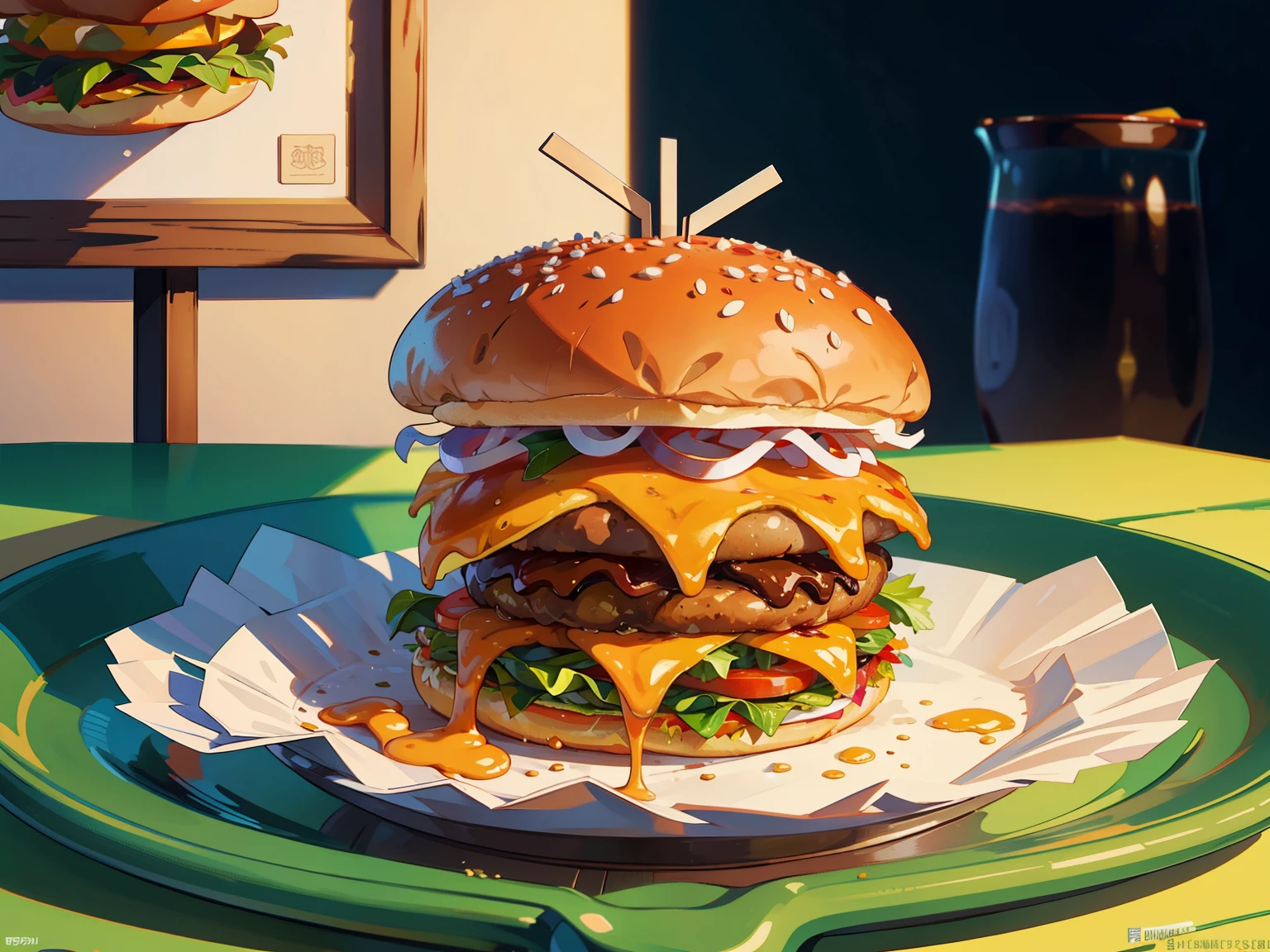 best quality, masterpiece, Ultra-high resolution, (Reality: 1.4), Hamburger,多个Hamburger排列
