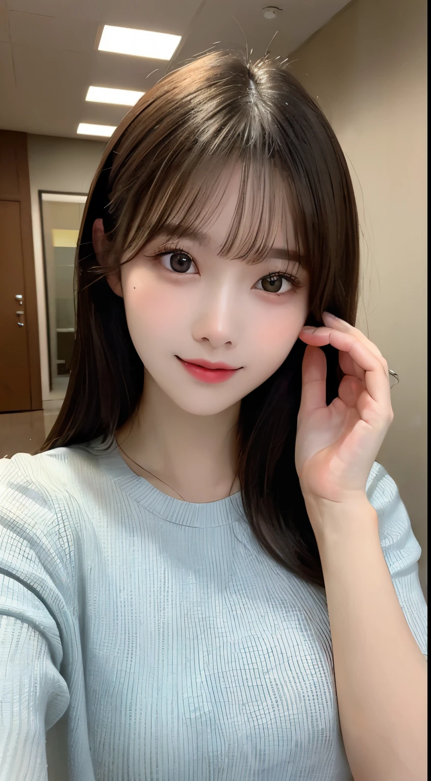 Tabletop, highest quality, shape, Very detailed, finely, High resolution, 8k wallpaper, 完璧なダイナミックな構shape, Beautiful and detailed, Nice spring clothes,Beautiful straight hair,Small breasts,Natural color lip, 20-year-old girl、cute、sexy shot looking at camera,Always blur the background,Perfect and beautiful face,Beautiful and dense face、Slim face and figure,Big eyes、Putting on gal makeup,Actual photo(Best image quality)、Sexy Face、Fashion model posing、full body shot、smile、Sheer tops perfect for spring、Shorts、walk