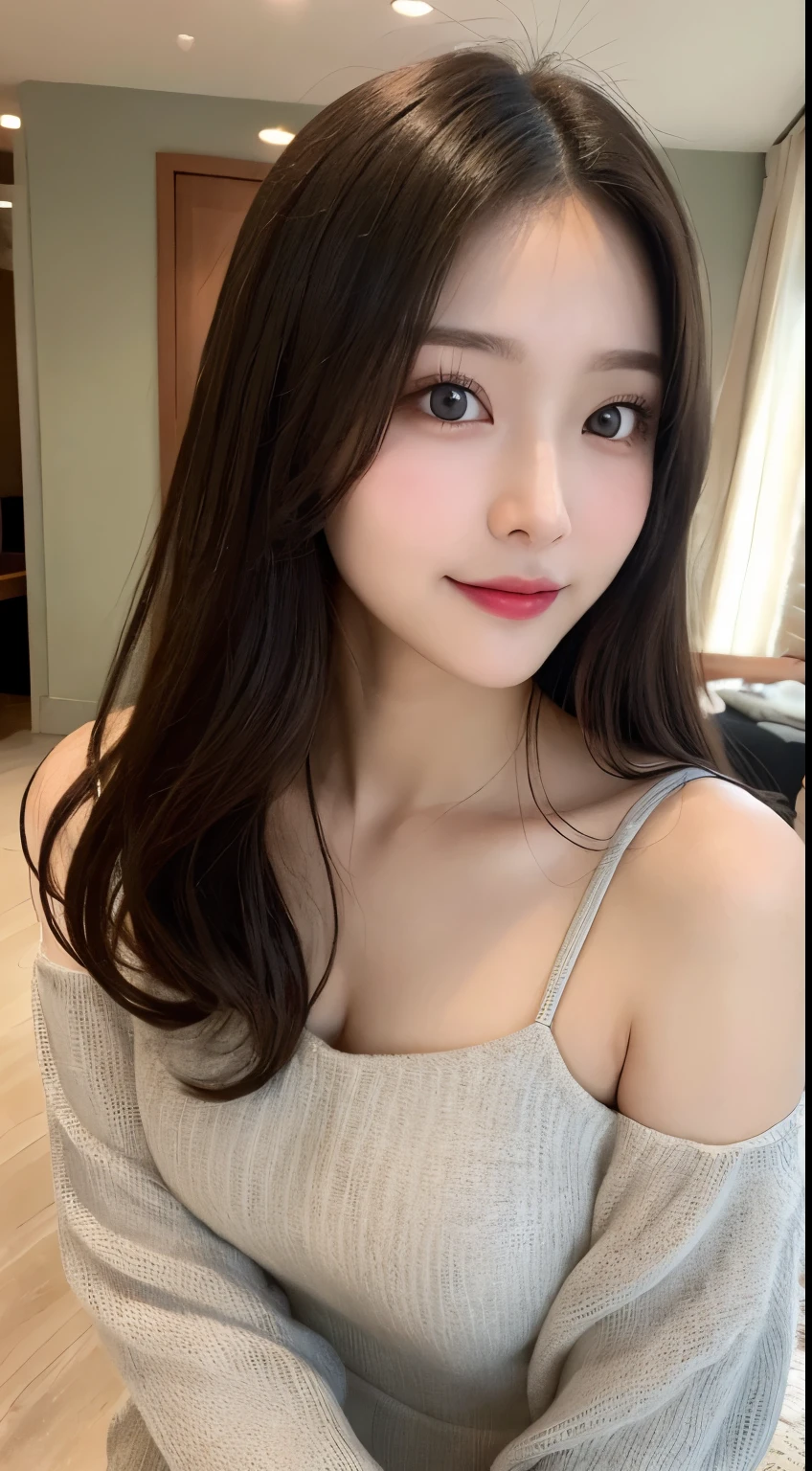 Tabletop, highest quality, shape, Very detailed, finely, High resolution, 8k wallpaper, 完璧なダイナミックな構shape, Beautiful and detailed, Nice spring clothes,Beautiful straight hair,Small breasts,Natural color lip, 20-year-old girl、cute、sexy shot looking at camera,Always blur the background,Perfect and beautiful face,Beautiful and dense face、Slim face and figure,Big eyes、Putting on gal makeup,Actual photo(Best image quality)、Sexy Face、Fashion model posing、full body shot、smile、Off-the-shoulder one-piece dresses