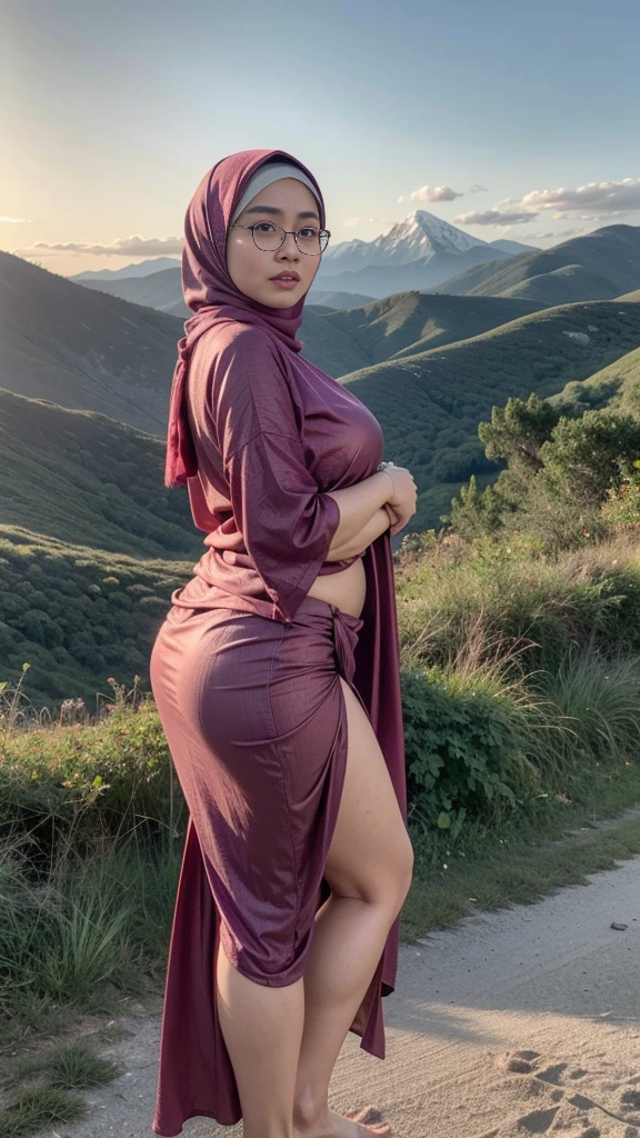 (Anger), "Oki Setiana Dewi", "Spectacles ", ("Hijab Naked"), Chubby Wearing Lace Bra & Short Hairy Pussy, "Facial expression in anger", "FLUORESCENT GREEN", "Red Lips", "Bokeh" My ass is huge Being in the forest,