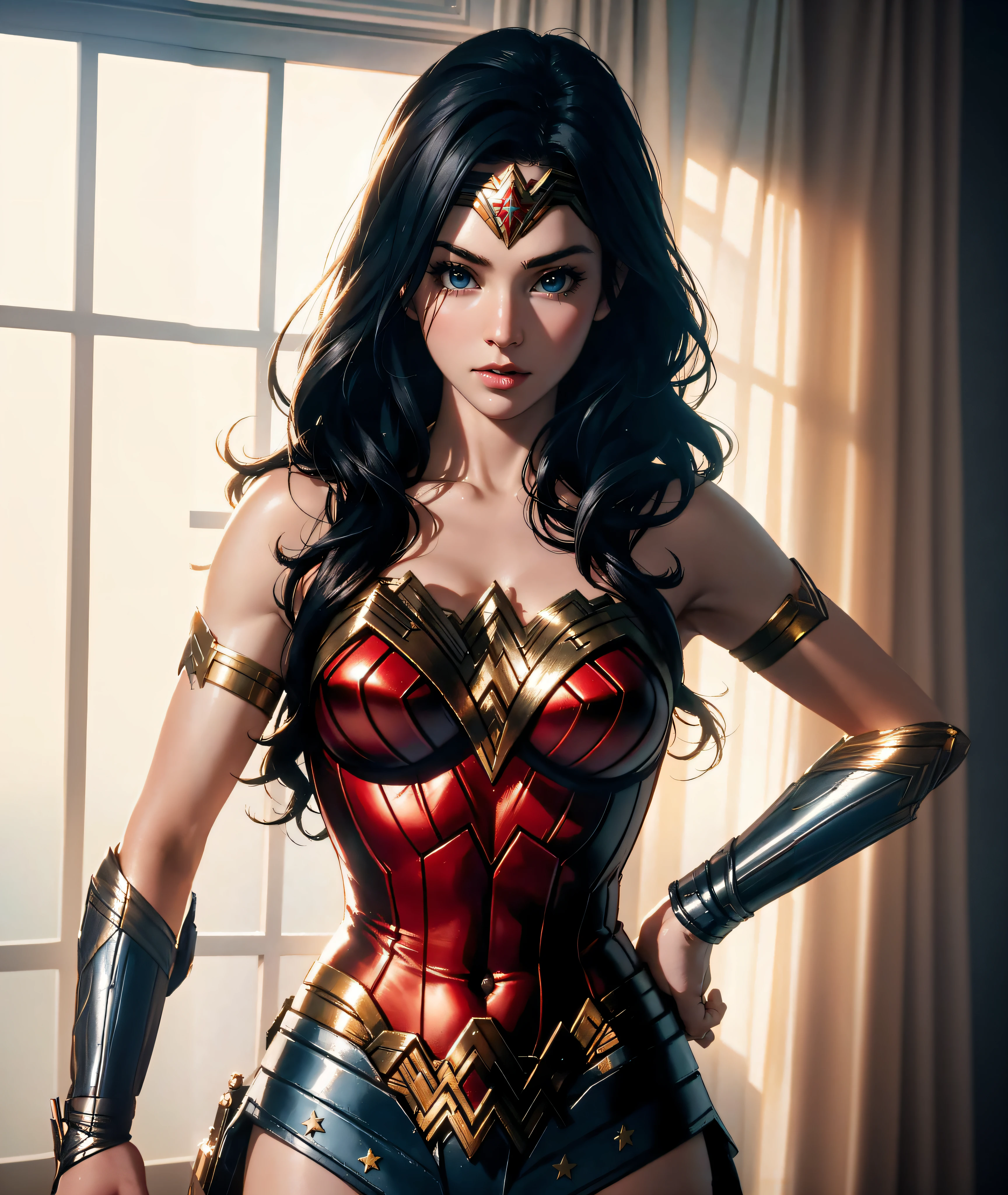 Wonder Woman, Photography, Soft Lighting, Soft Detail, Octane, ArtStation Trend, Super High Detail, Ultra Realistic, Cinema, 16K