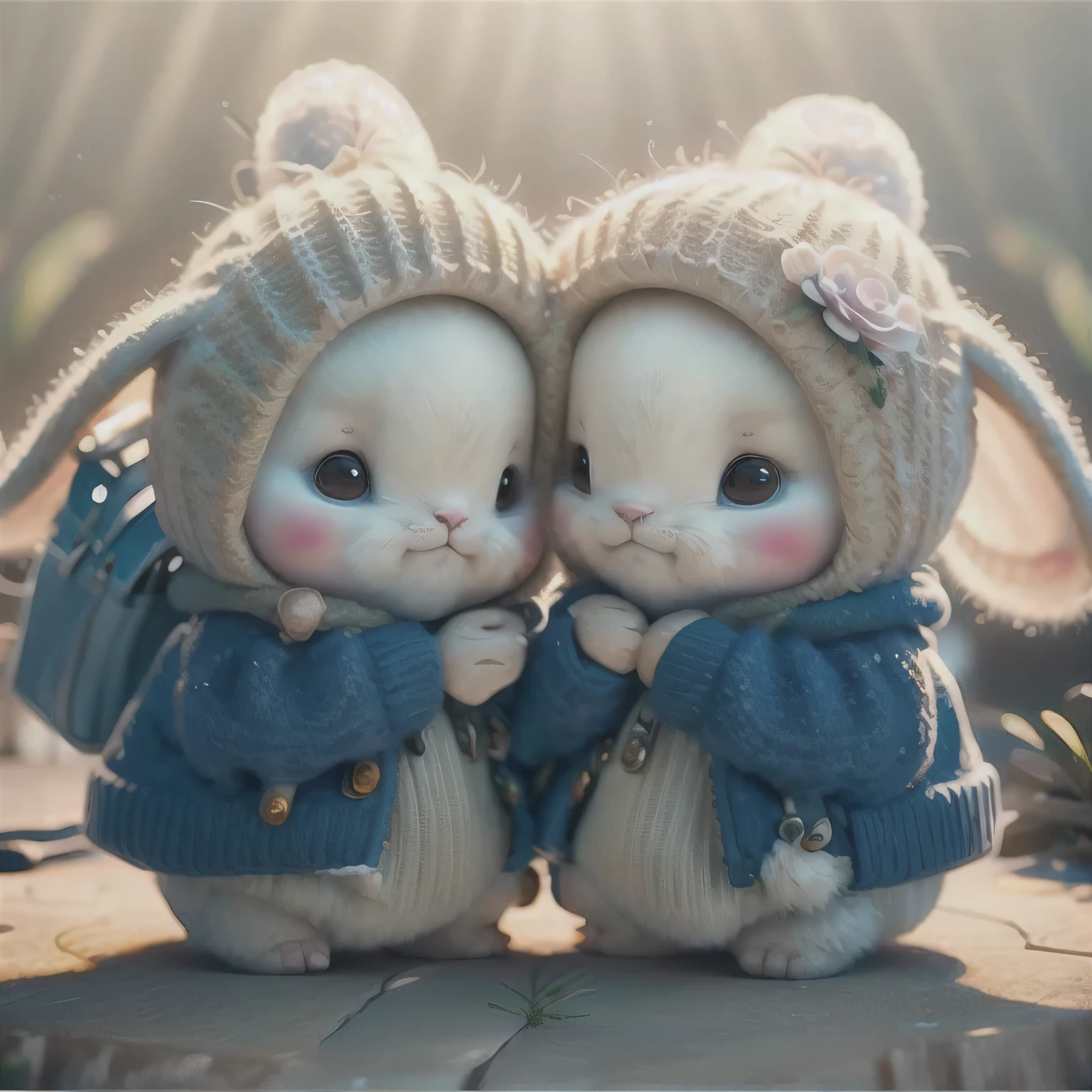 holding camera, Tree_Tree pile, Flowers, Lovely , Fluffy, Realistic, Soft lighting,
