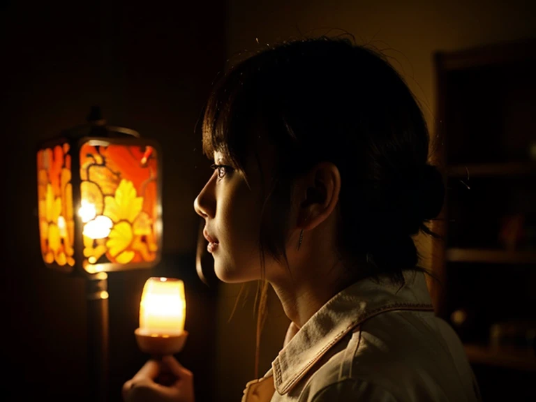night、Are crying、Sad face、Inside the room