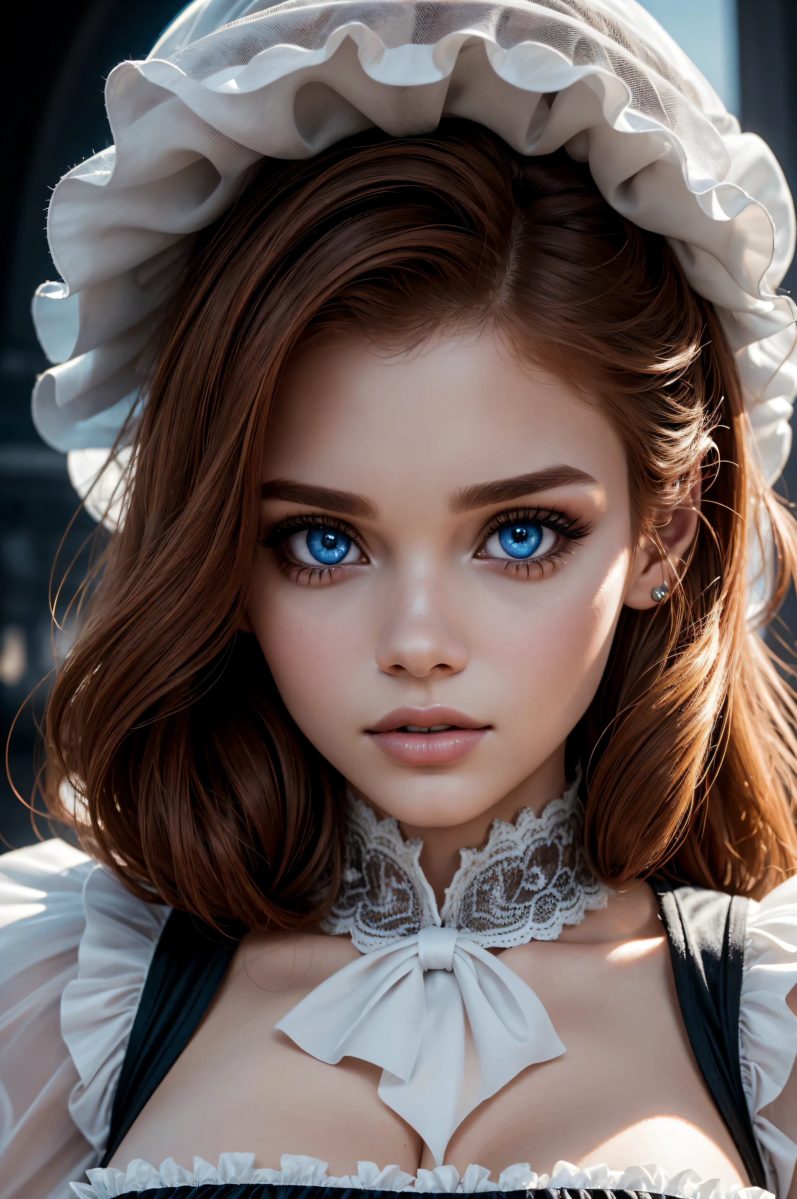 Holland Roden, wearing french maid costume transparent. professionally retouched, soft lighting, realistic, smooth face, perfect eyes, sharp focus on eyes, 8 k, high definition, insanely detailed, intricate, elegant. be in front of the Eiffel Tower.