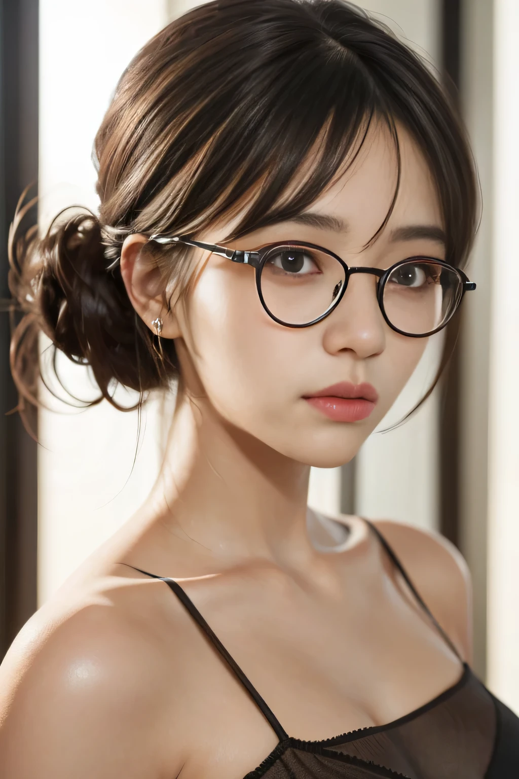 A Woman Wearing Glasses And A Bra Top Posing For A Picture Seaart Ai 6346