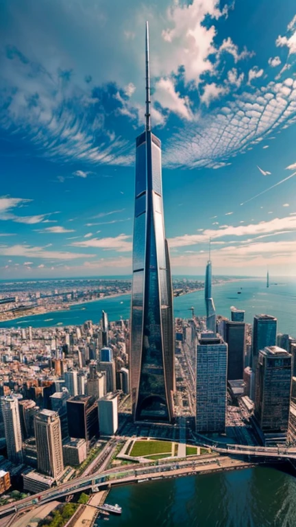 City of Tomorrow: A sprawling metropolis rises into the clouds, its skyline adorned with sleek, futuristic skyscrapers that seem to touch the heavens. Flying cars zip through neon-lit streets, while massive holographic billboards illuminate the cityscape, promising a future of endless possibilities. Prompt: "Imagine a world where cities are not just places to live, but vibrant hubs of innovation and technology. What wonders await in this bustling metropolis of tomorrow