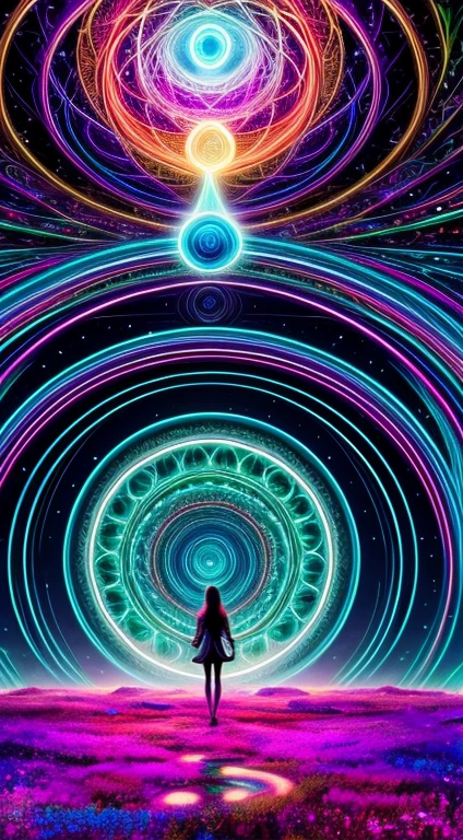 Enter a realm where science fiction and psychedelic art collide in a mesmerizing display of imagination and creativity. Picture yourself stepping through a portal into a kaleidoscopic wonderland, where neon landscapes pulse with vibrant energy and surreal creatures roam beneath iridescent skies. In this mind-bending journey, explore futuristic cityscapes adorned with swirling fractals and pulsating lights, where gravity-defying architecture defies the laws of physics. Encounter enigmatic beings with luminous eyes and shimmering tendrils, their forms shifting and morphing in an ever-changing dance of light and shadow. As you delve deeper into this psychedelic dreamscape, feel yourself drawn into a trance-like state, where reality blurs with fantasy and the boundaries of perception dissolve. What secrets lie hidden within this intoxicating realm of psy-fi wonder, and what revelations await those brave enough to embark on this extraordinary odyssey