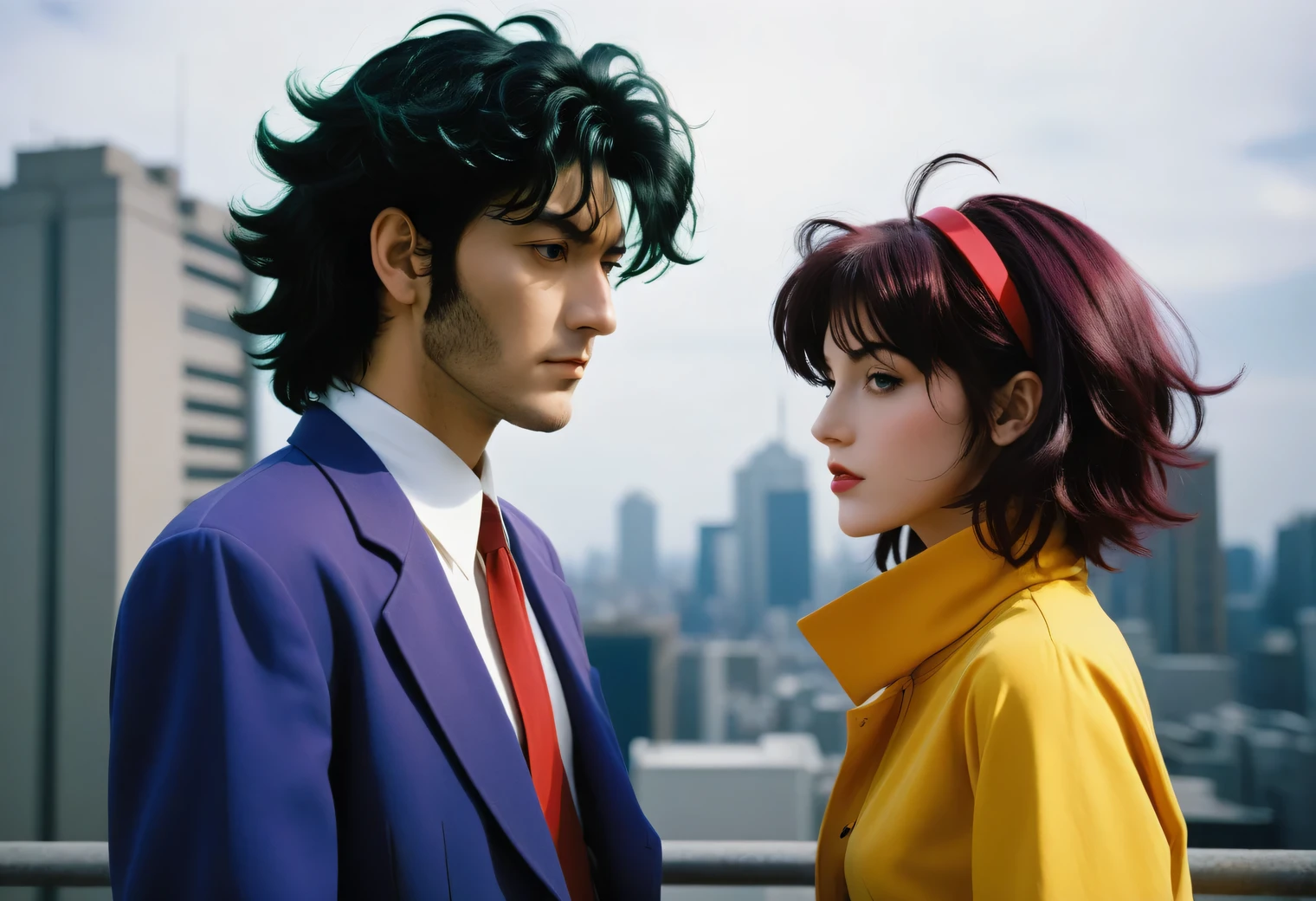 If the heroes of the anime Cowboy Bebop - Spike Spiegel and Faye Valentine were real people, photography, cinematographic