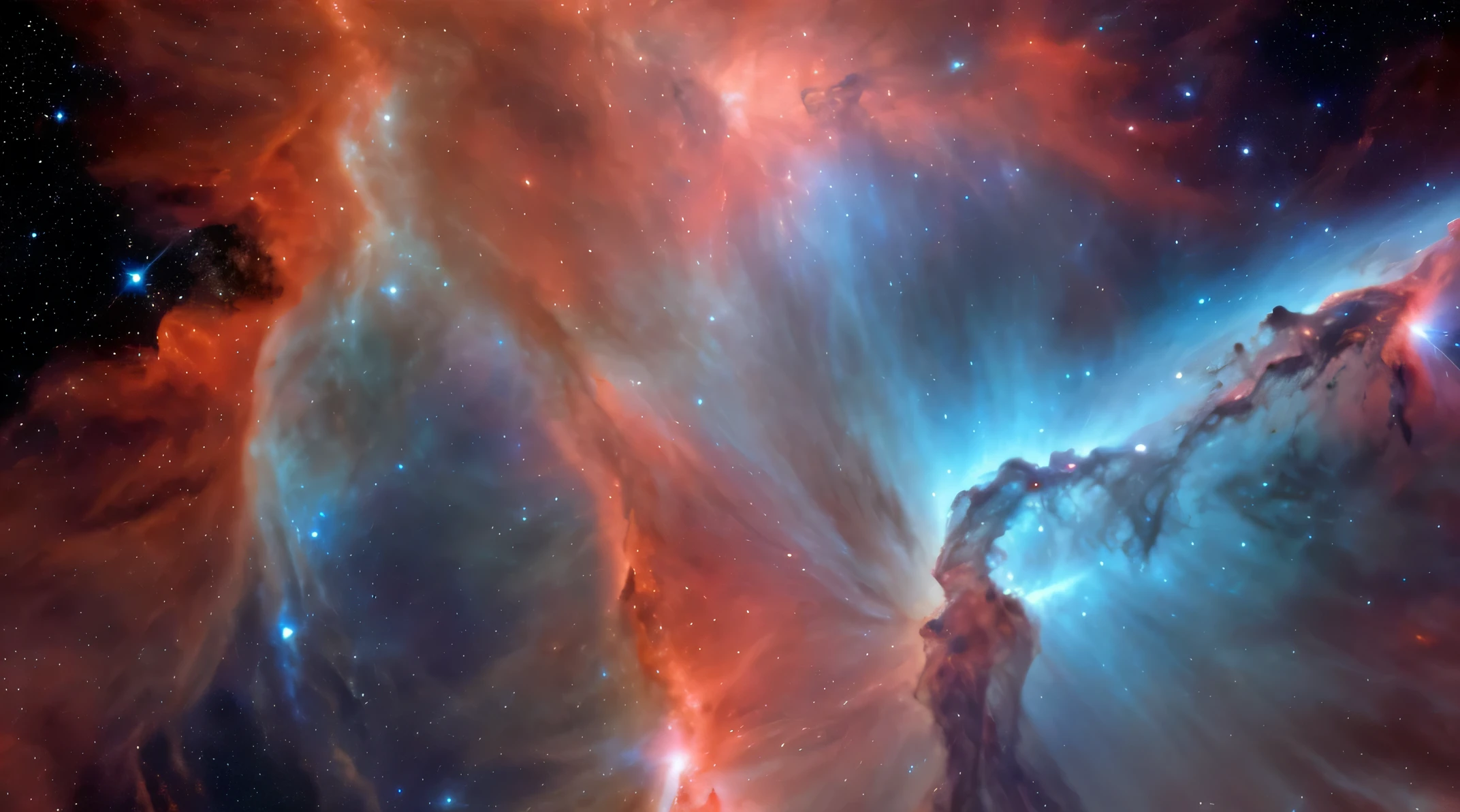 photo of a nebula from space, close up, high detail, 8k, photorealistic, lightning in space