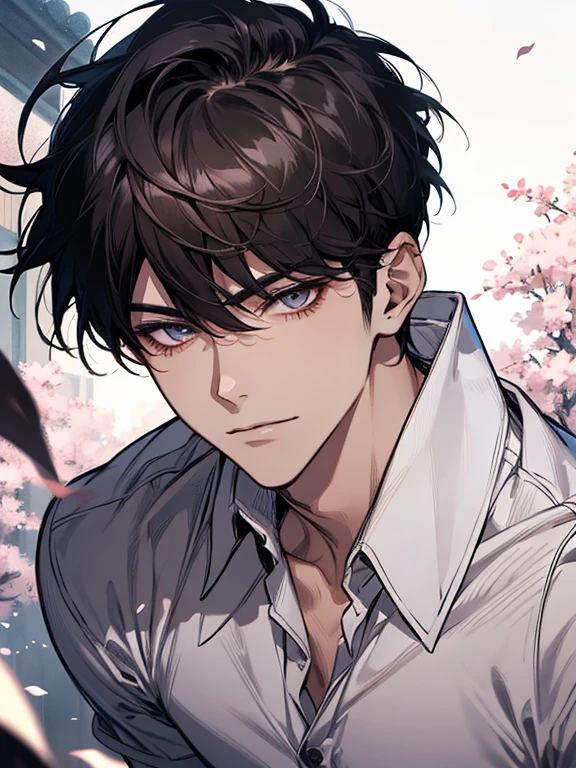 Ultra Detail,Haig Quality,sketch,1male,matured male,Beautiful face,(black short hair),Handsome men,Pearl skin,White short sleeved shirt,drooping eyes,japanese high school,Dynamic Angle,Japan Anime,Whole body,face forward