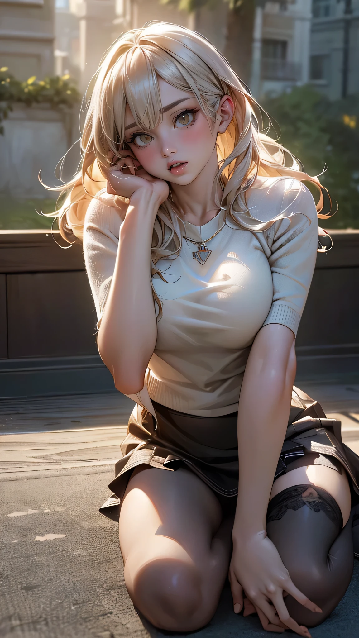 (random porn pose),(Highest image quality,(8k),ultra-realistic,best quality, high quality, high definition, high quality texture,high detail,beautiful detailed,fine detailed,extremely detailed cg,detailed texture,a realistic representation of the face,masterpiece,Sense of presence),sweater,tight mini skirt,stockings,Engineer boot