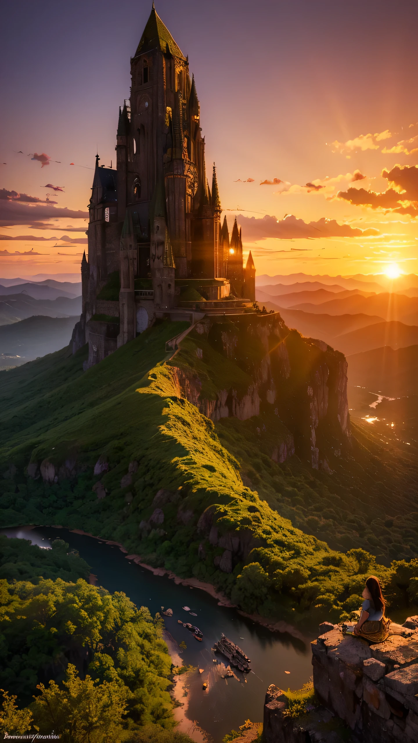 Highest quality,Fantasy,nature,Sunset