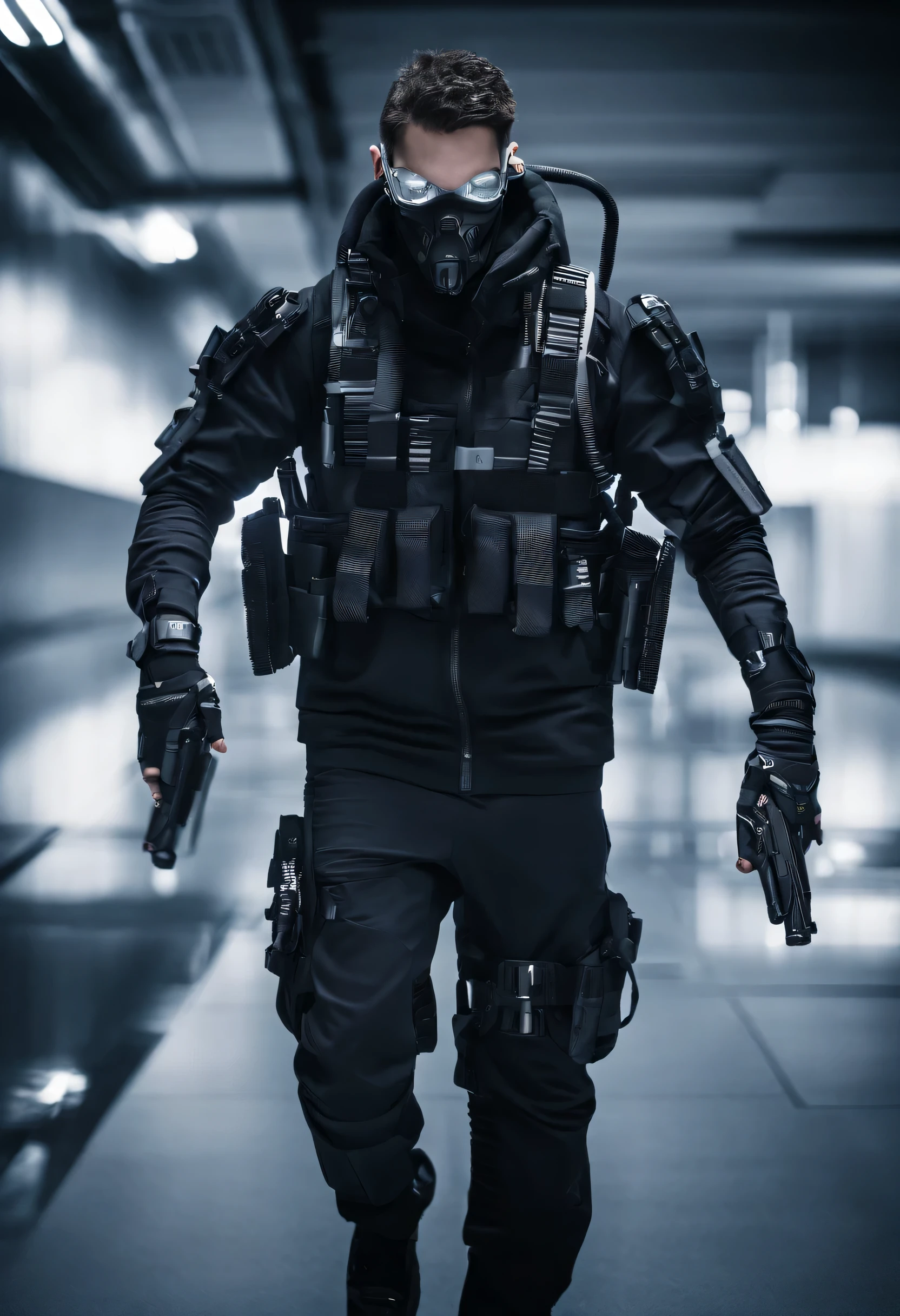 Resident Evil Zombies, ruins, Dark underground laboratory, Virus leakage, chaotic city streets, Humans on the run, desperate expression, Explosion of fire, hope of survival, Fear of the unknown