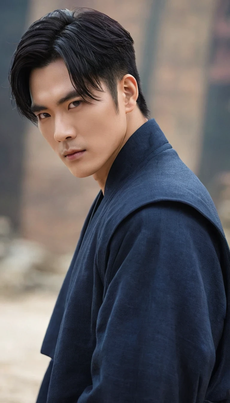 (role conception),(whole body),《9th Special District》The appearance of Qin Yu, the male protagonist of science fiction novels:He is tall,with broad shoulders,His skin appears a healthy bronzer,The skin becomes dark due to long-term exposure to wind and sun.,But her face is very fair, and her skin seems to gleam like metal under the sun.。His eyes are deep and bright,As if I can see into people's hearts,There is a firmness and courage between his eyebrows。Qin Yu's facial features are three-dimensional and profound,His nose is high,The lips are well defined,Appears both resolute and determined。His hair is short and thick,Always comb your hair meticulously,Qin Yu is wearing a black combat coat,The dark blue sweater is visible at the neckline,Wearing a pair of dark cotton pants,Wearing a pair of round-toed cloth shoes。His hair is very short,There is a look of determination between his eyebrows。background:The interstellar land after the catastrophe is devastated,Chaotic situation