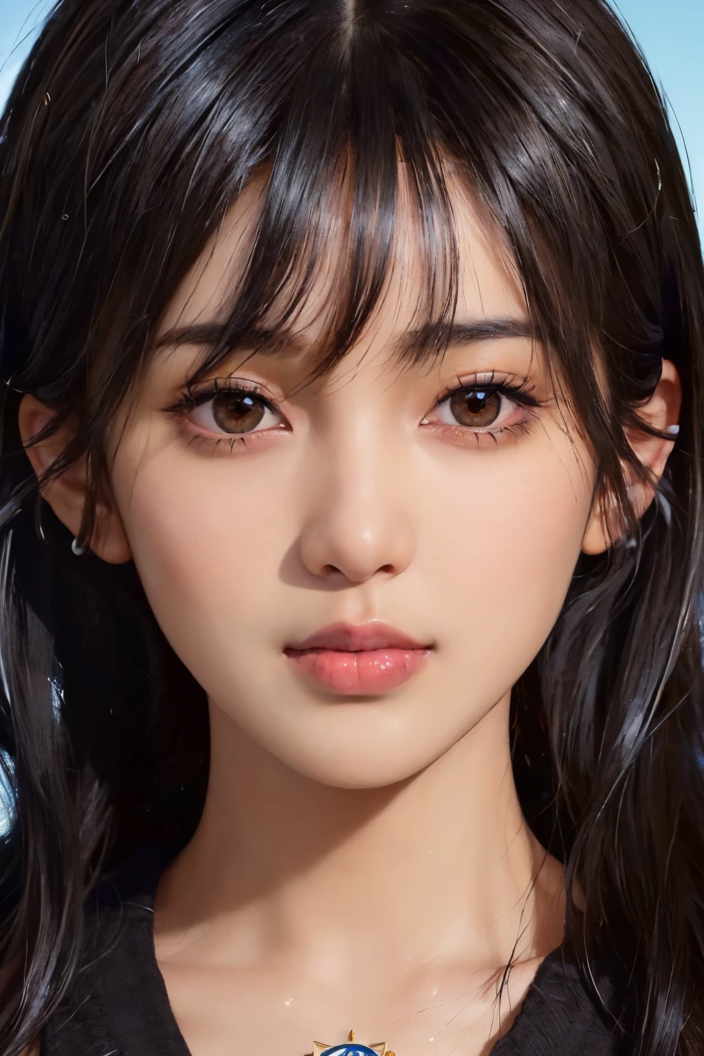 (Black Hair, Brown eyes, Improve:1.8), (masterpiece, highest quality, 8k, Highly detailed skin, Highly detailed eyes, Ultra detailed mouth:1.4),