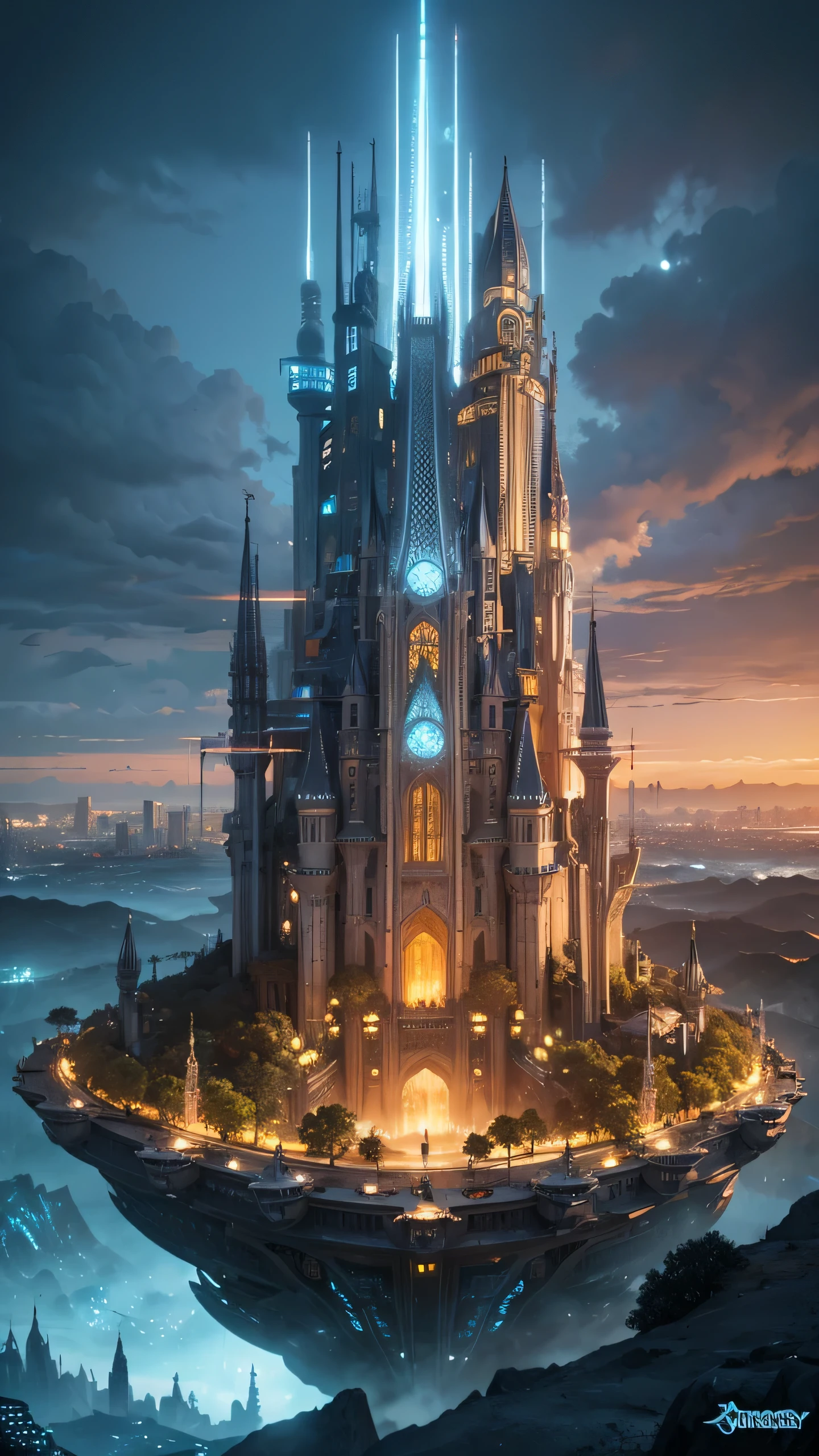Highest quality,Fantasy,Future City